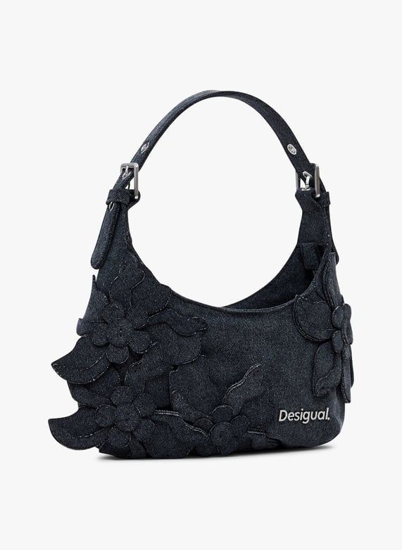 Floral denim shoulder bag Noir Desigual - Women 25WAXD29 Floral denim shoulder bag Noir Desigual - Women 25WAXD29