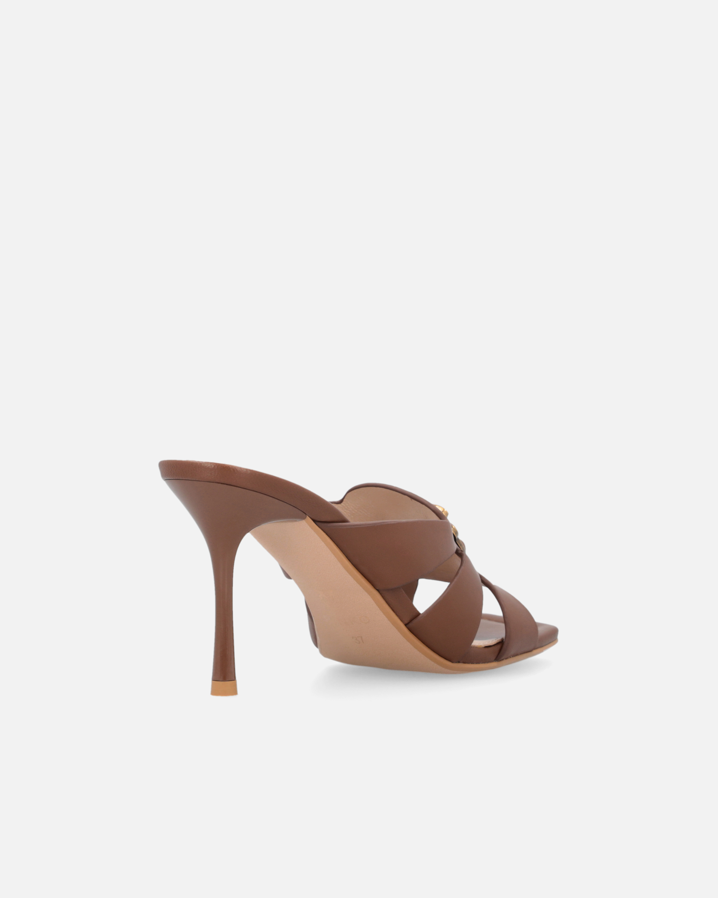 Sandales à talons en cuir nappa avec love birds Doré Pinko Femme