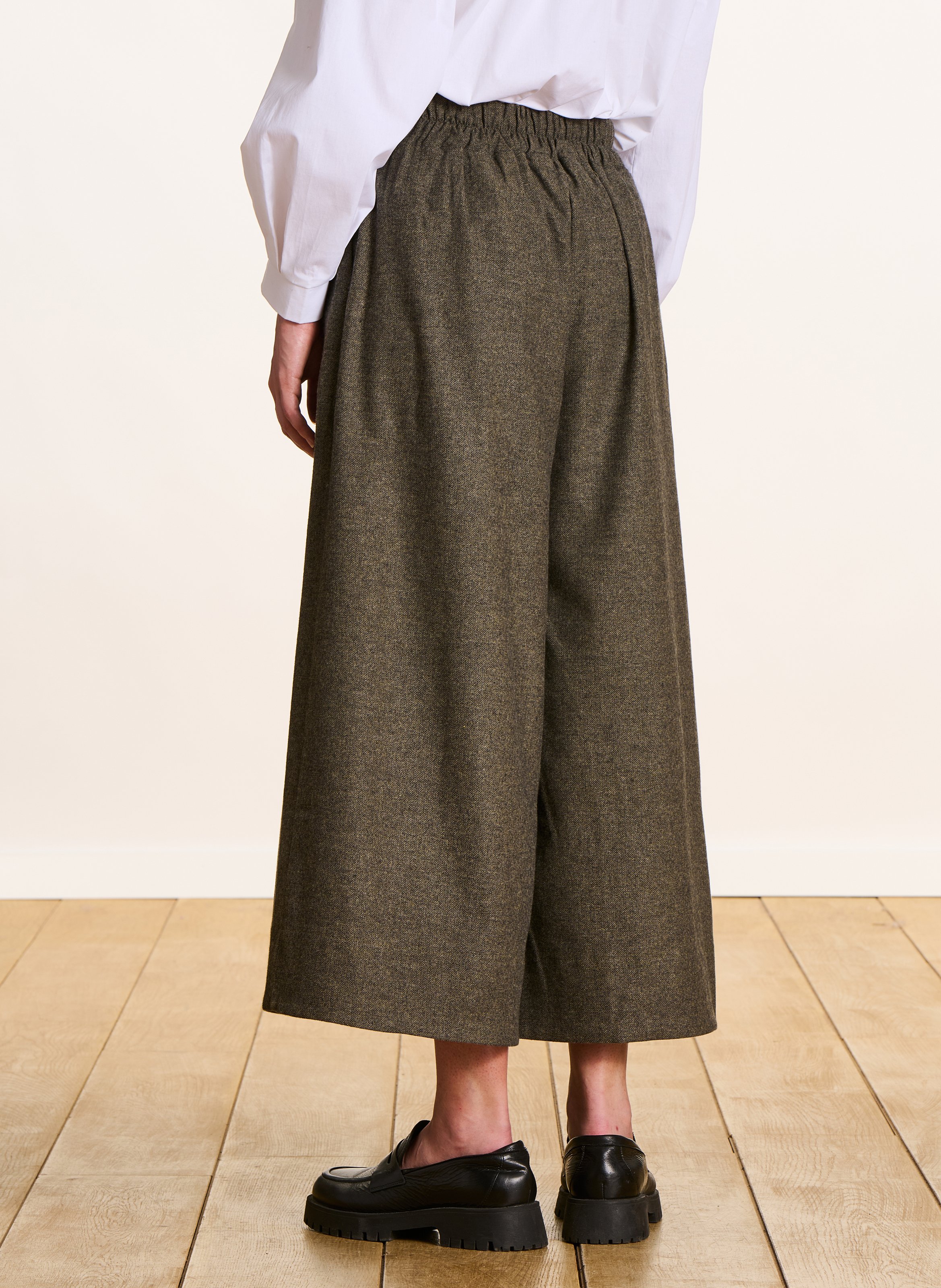 Cropped cotton blend pants LA FEE MARABOUTEE Brown