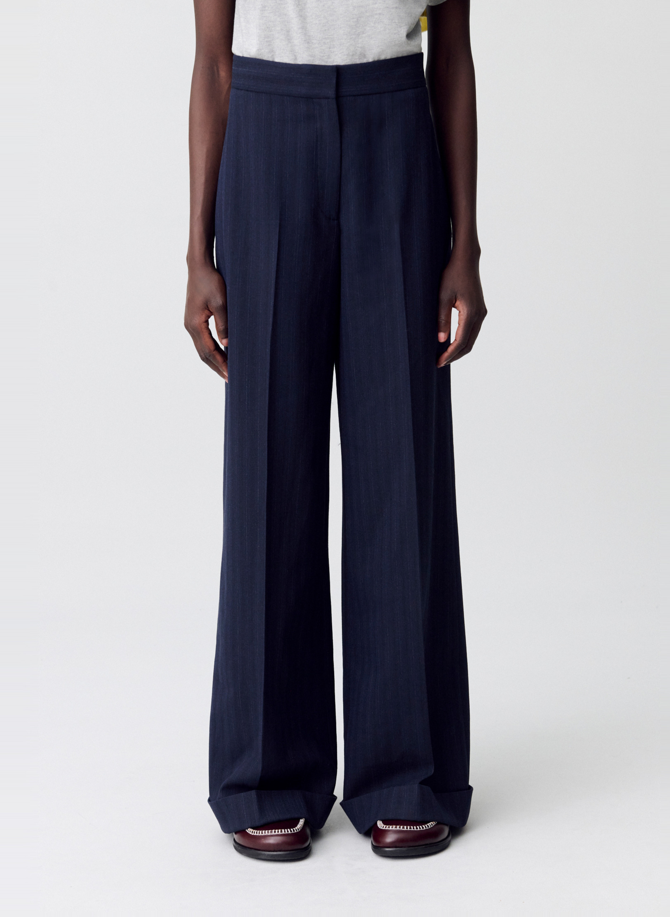 Wide leg striped pleated pants CLAUDIE PIERLOT Multicolored