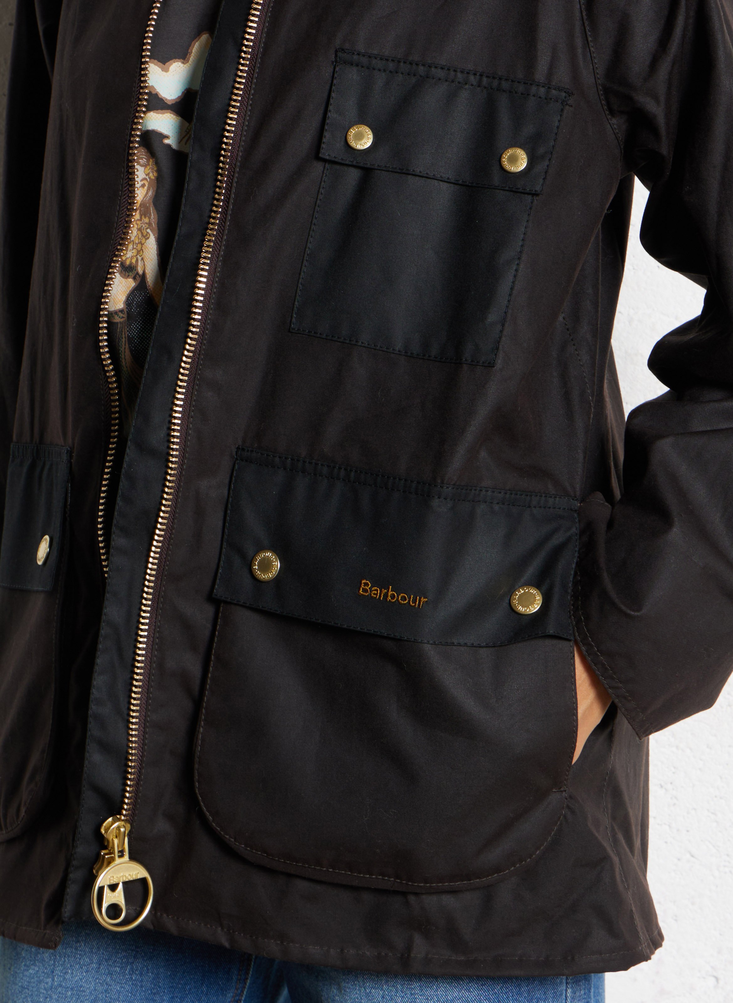 Veste droite en coton BARBOUR Marron