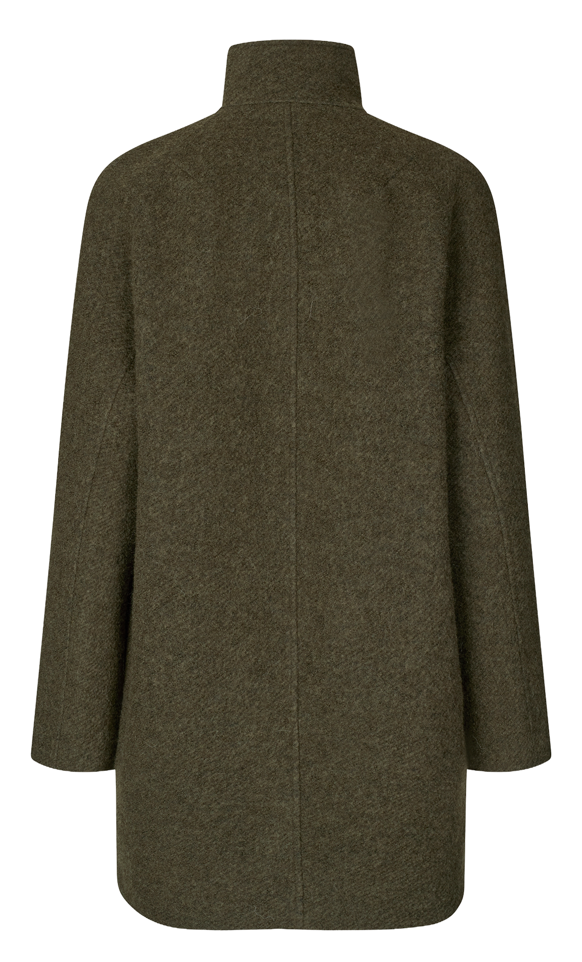 Manteau en laine mélangé col montant SAMSOE SAMSOE Vert