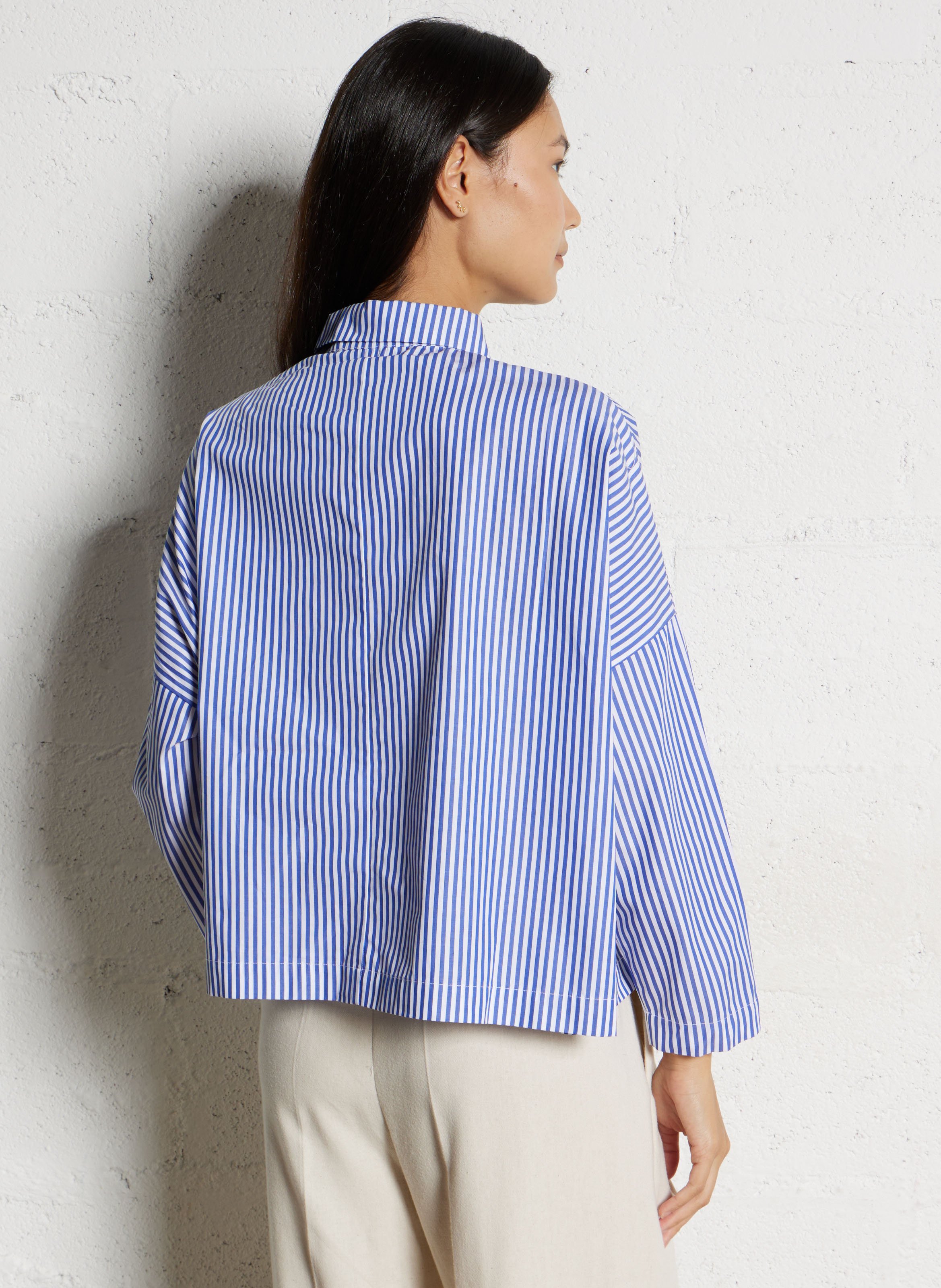 Chemise col classique en coton TINSELS Bleu