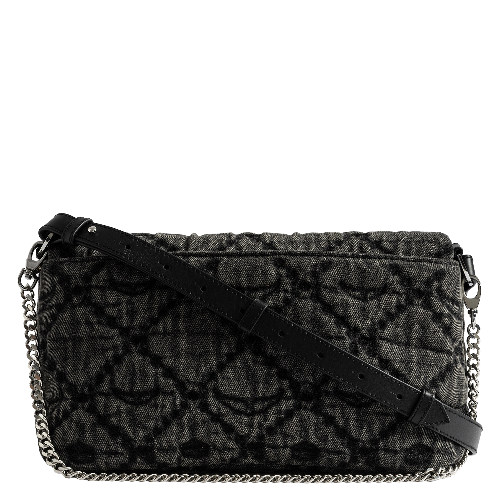 Schoudertas van denim ZADIG&VOLTAIRE Grijs