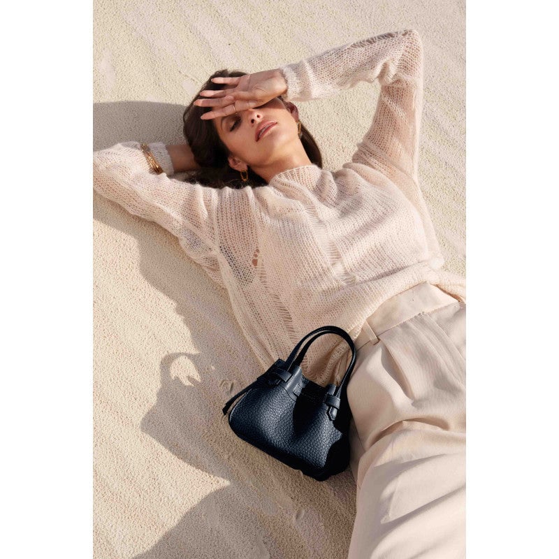 Handbag - cowhide leather POURCHET Blue