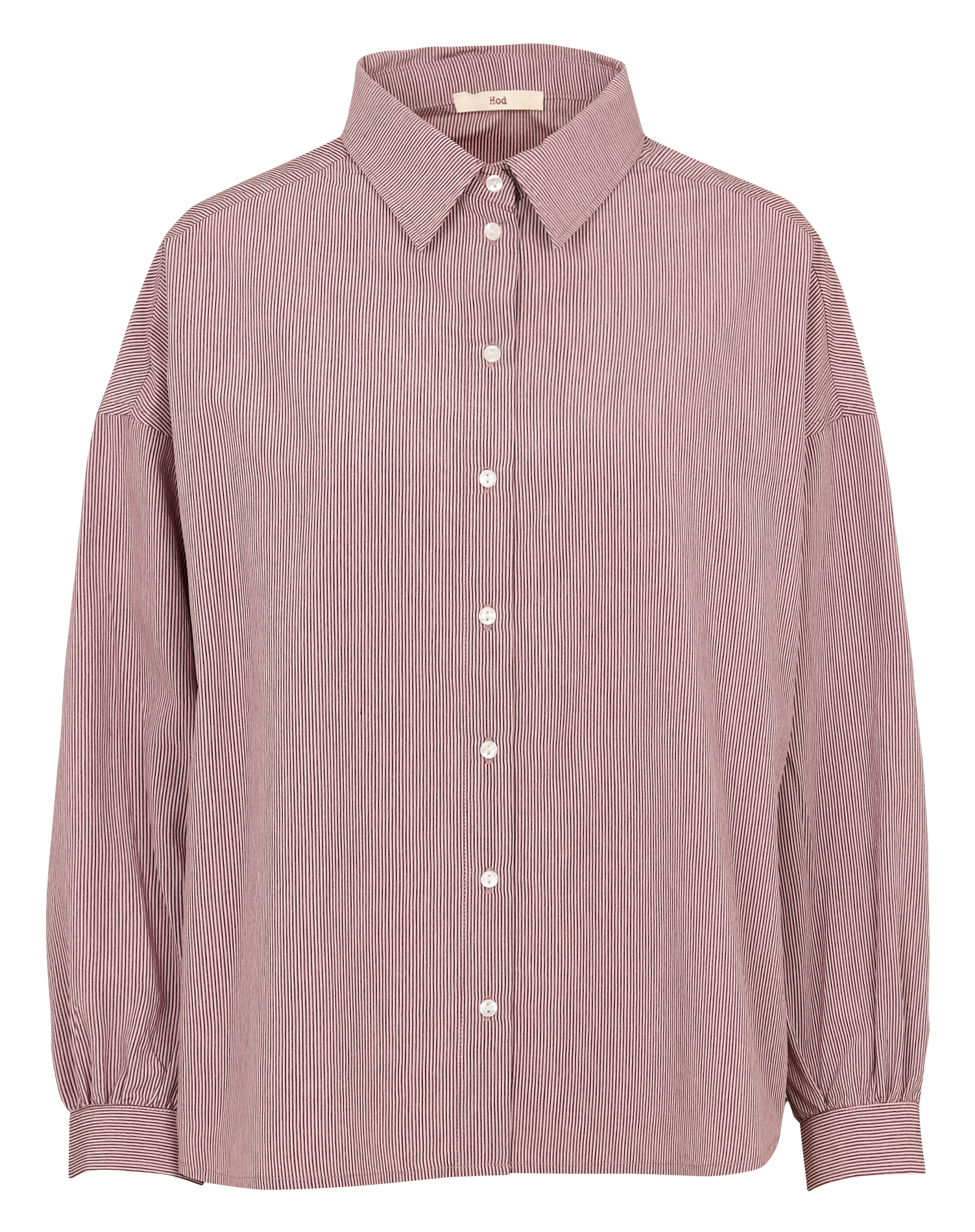 Striped loose-fit shirt with classic collar HOD PARIS Red