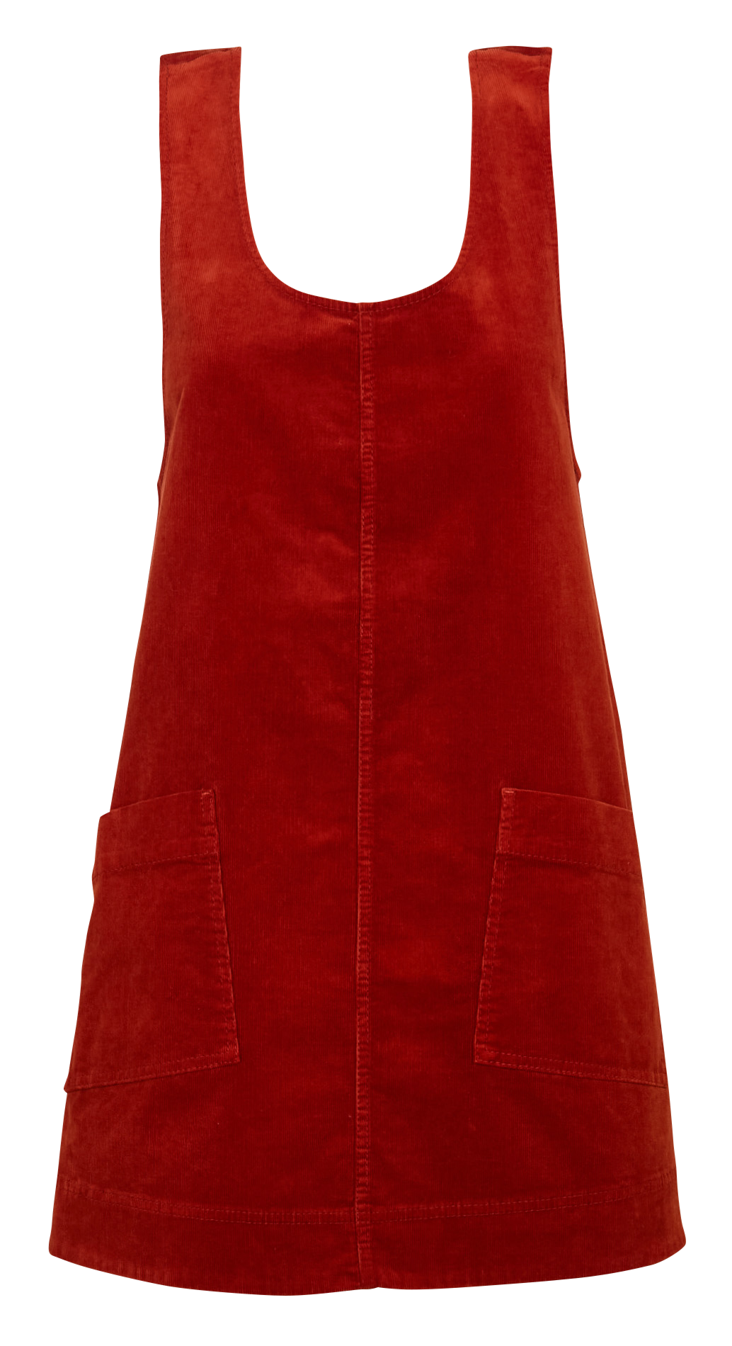 Robe courte col rond en velours côtelé BENSIMON Rouge