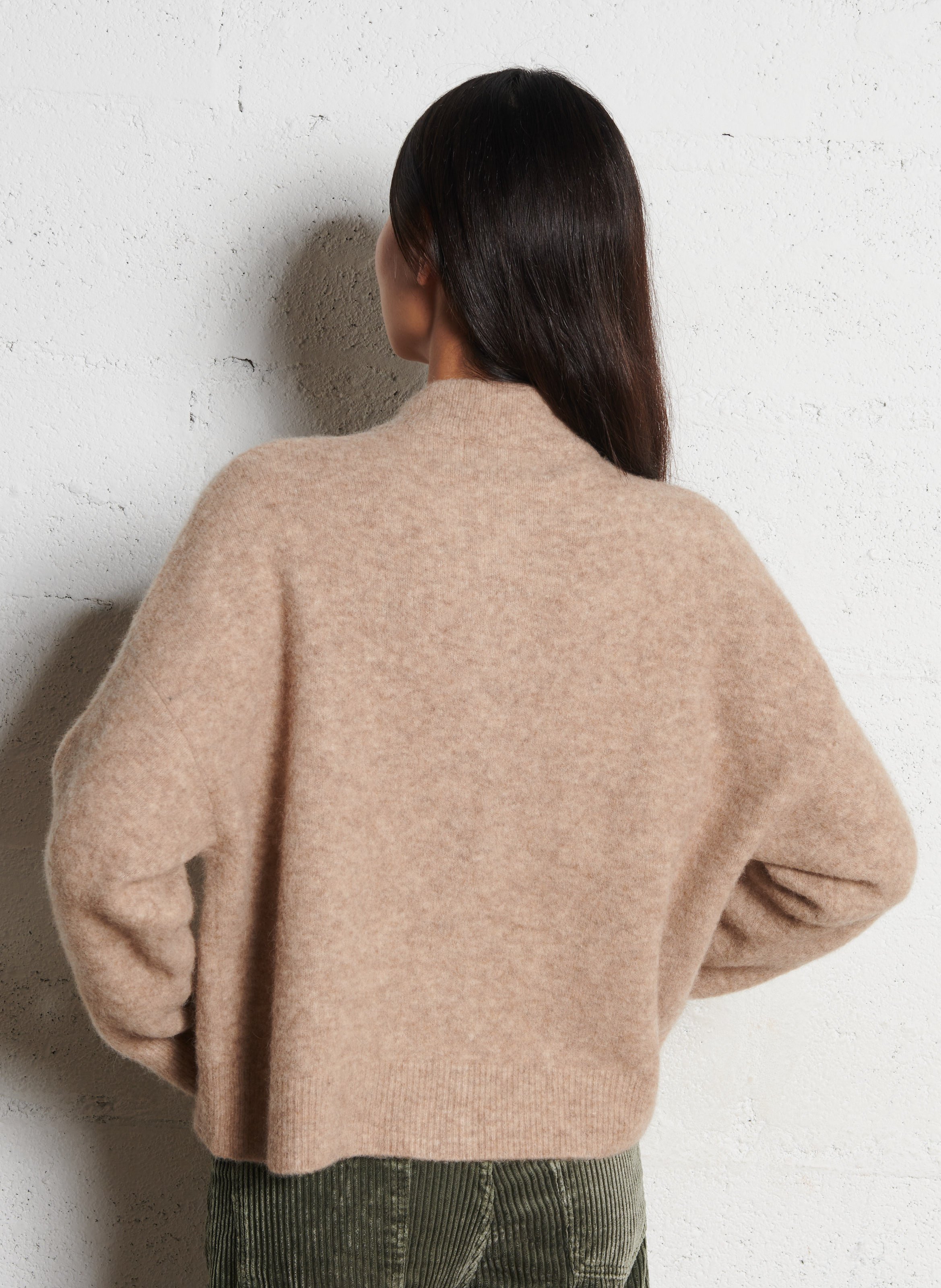 Oversized high-neck baby alpaca blend vest BELLEPIECE Beige