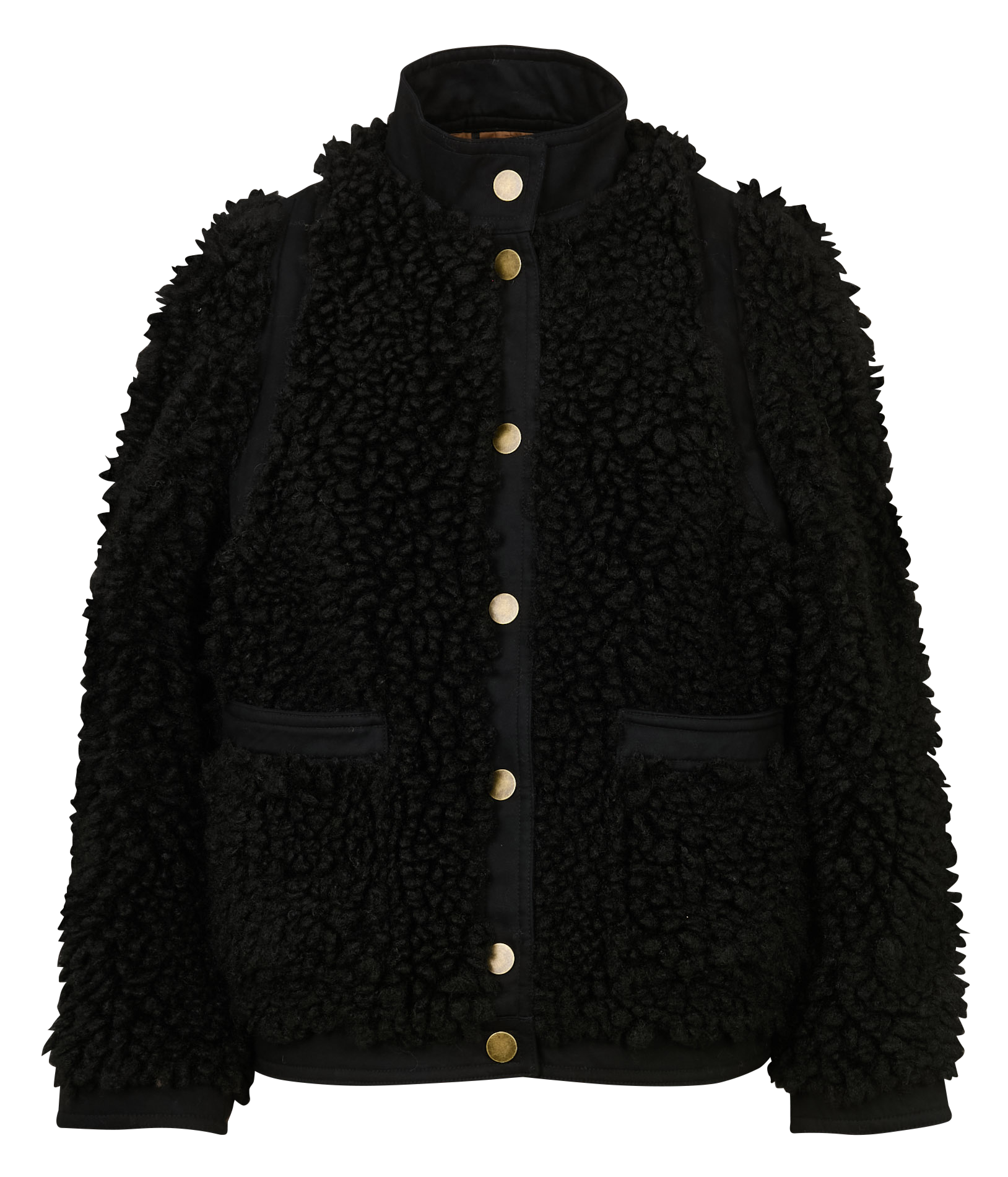 Sherpajack met opstaande kraag LEON & HARPER Zwart