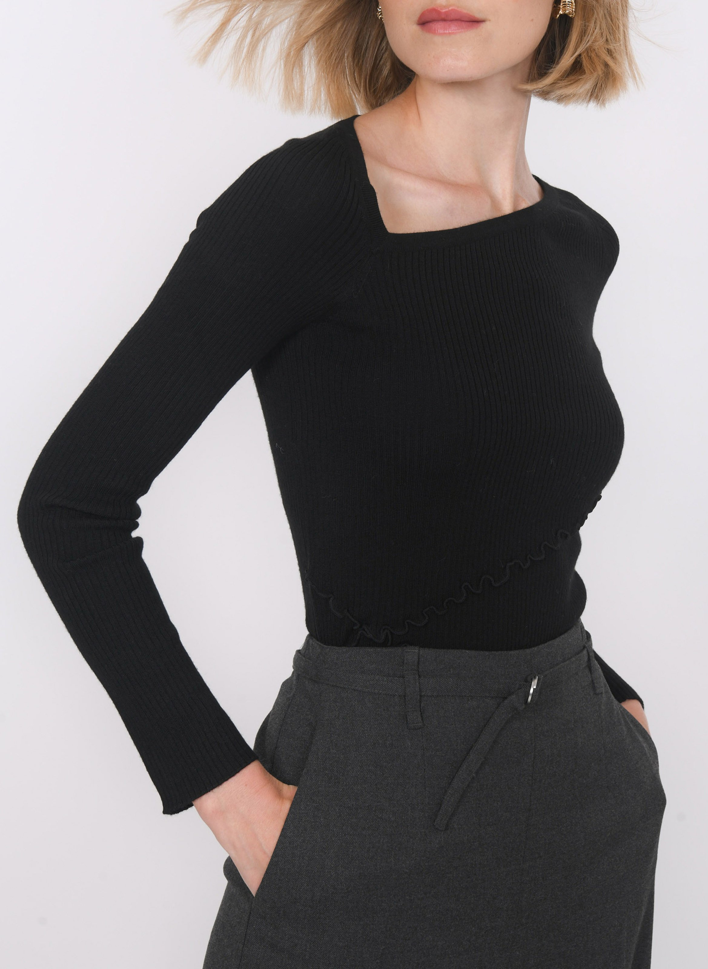 Pull col asymétrique KOOKAI Noir