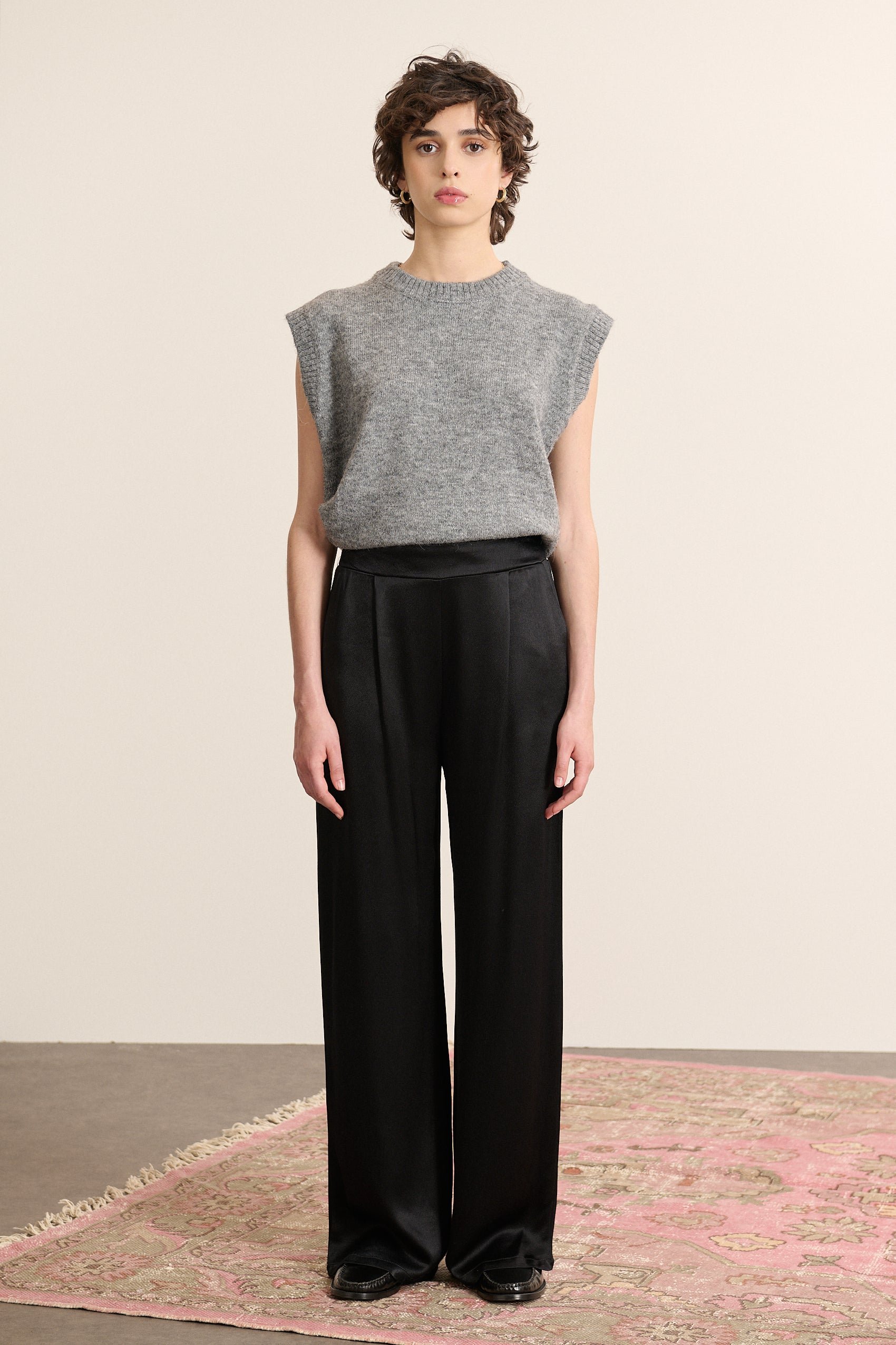 Round neck sleeveless sweater GARANCE PARIS Grey