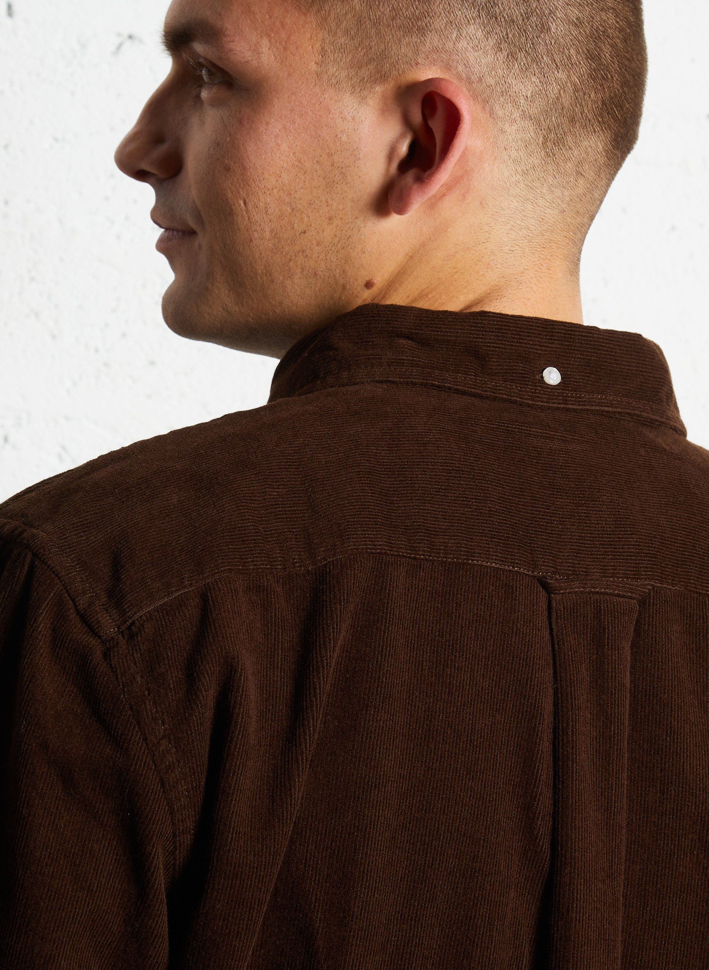 Chemise col classique manches contrastantes en coton GANT Brown