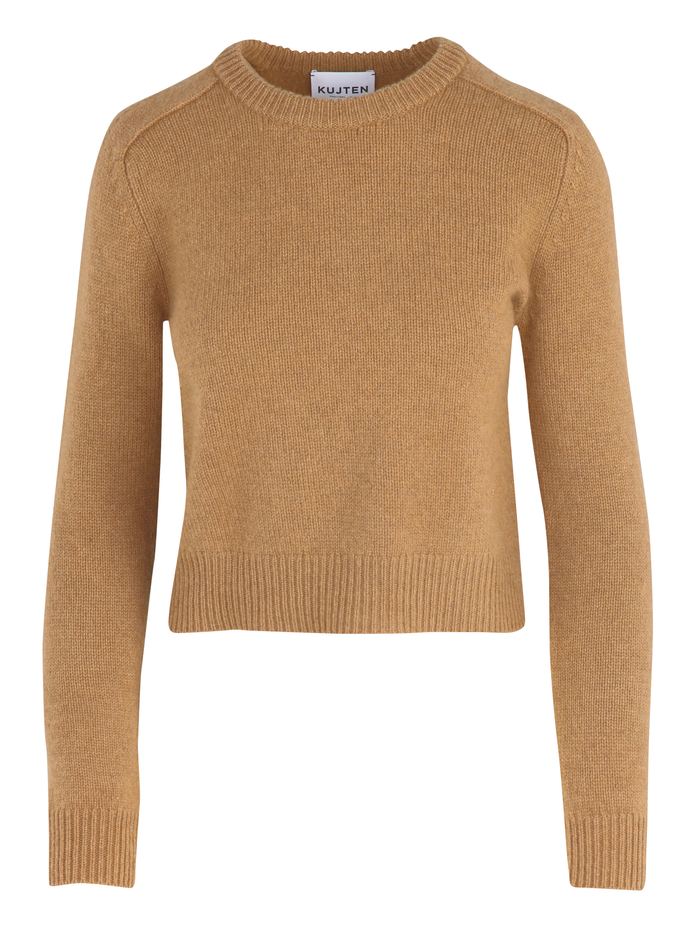 Pull droit col rond en cachemire KUJTEN Marron