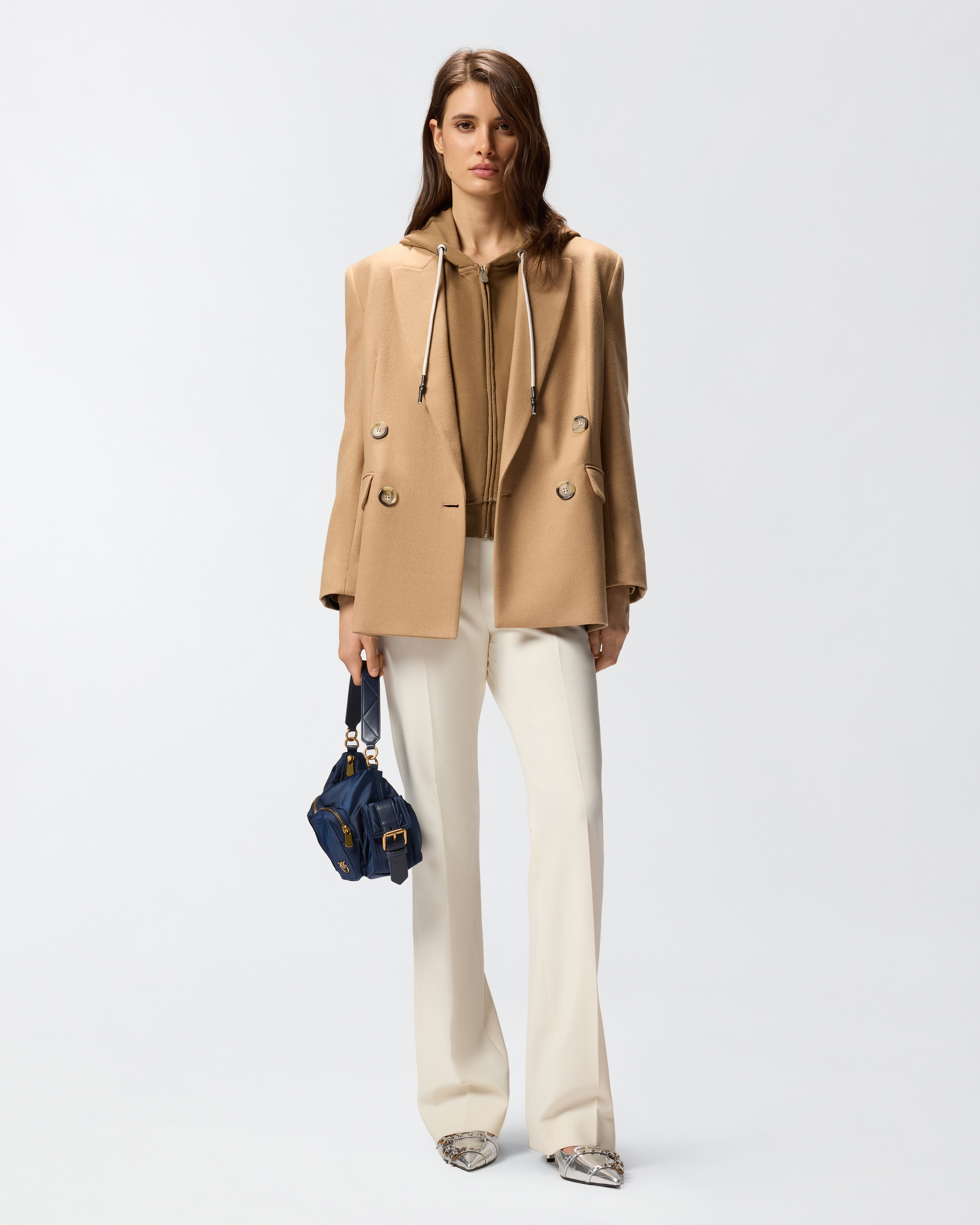 Zip-up hoodie sweatshirt PINKO Brown