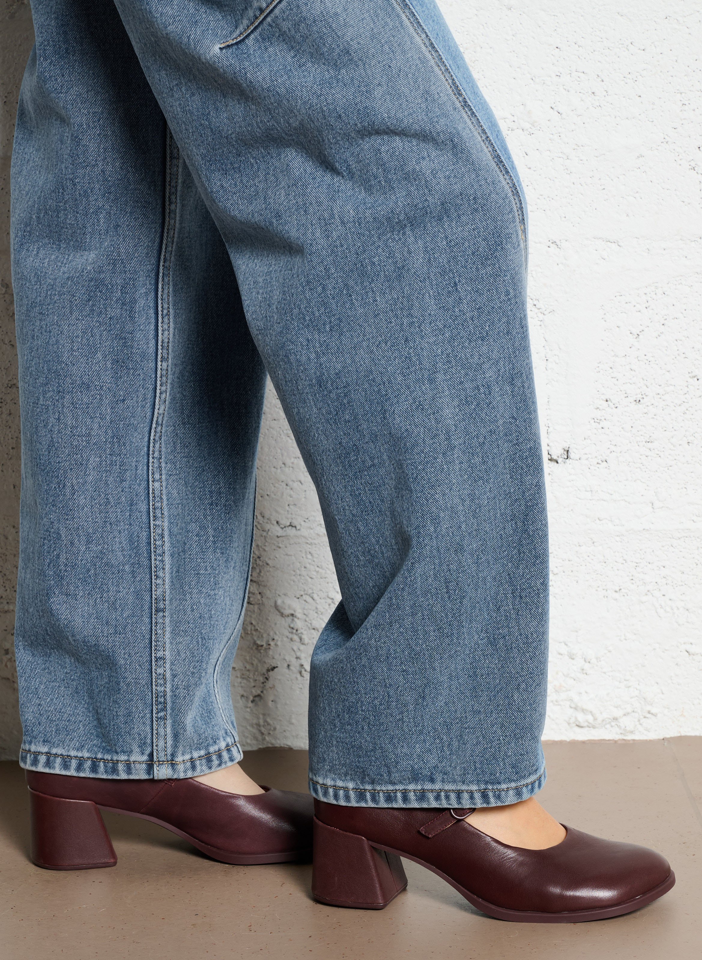 Ballerines à talons unies en cuir CAMPER Rouge