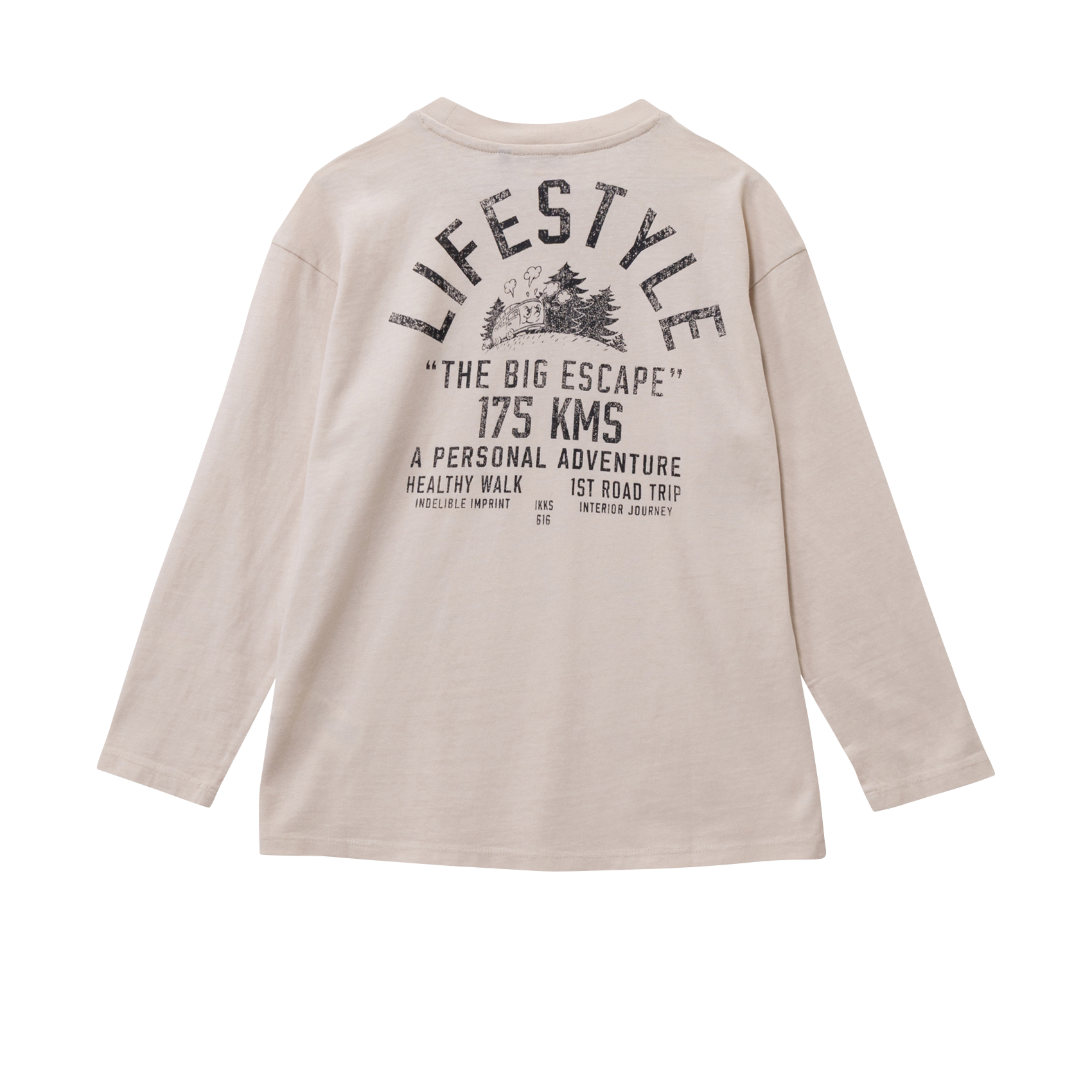 T-Shirt mit langen Ärmeln - Siebdruck IKKS JUNIOR Beige
