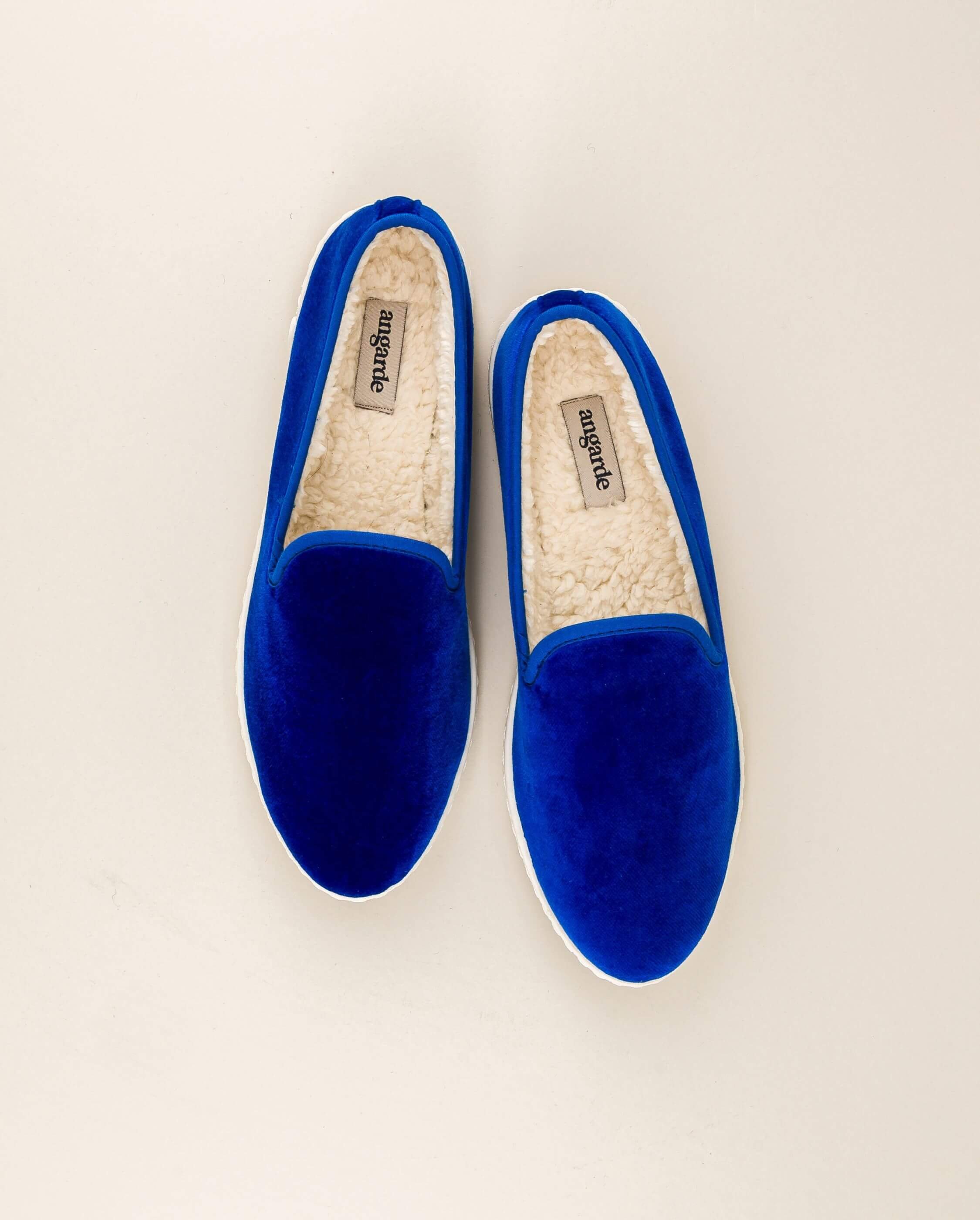 Women's velvet slipper, blue ANGARDE Blue