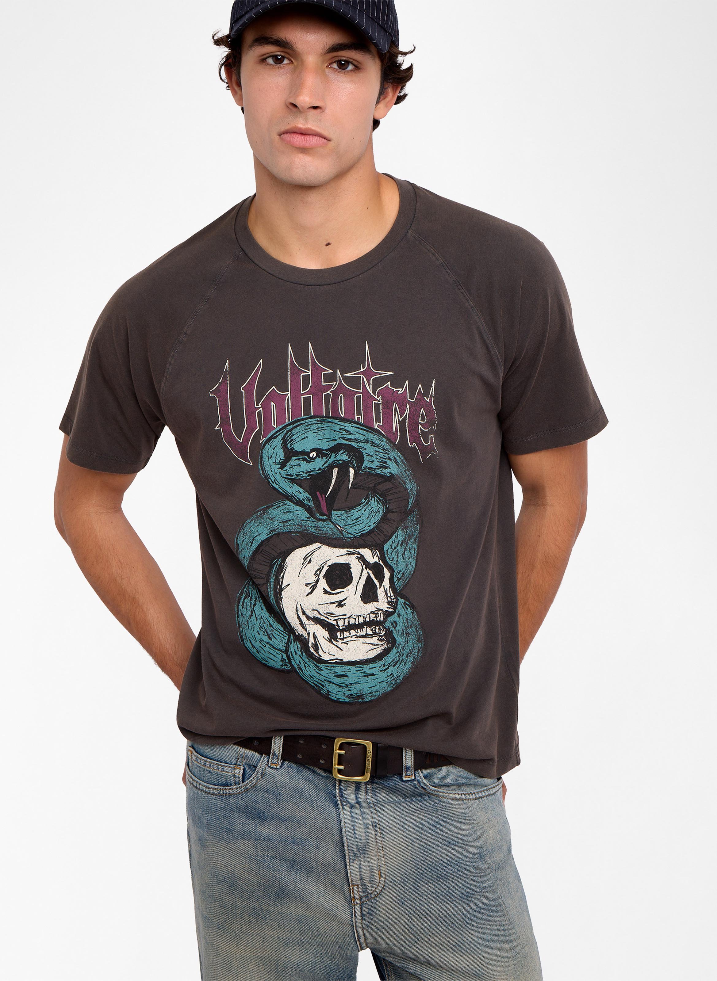 Straight-cut printed round-neck T-shirt ZADIG&VOLTAIRE Black