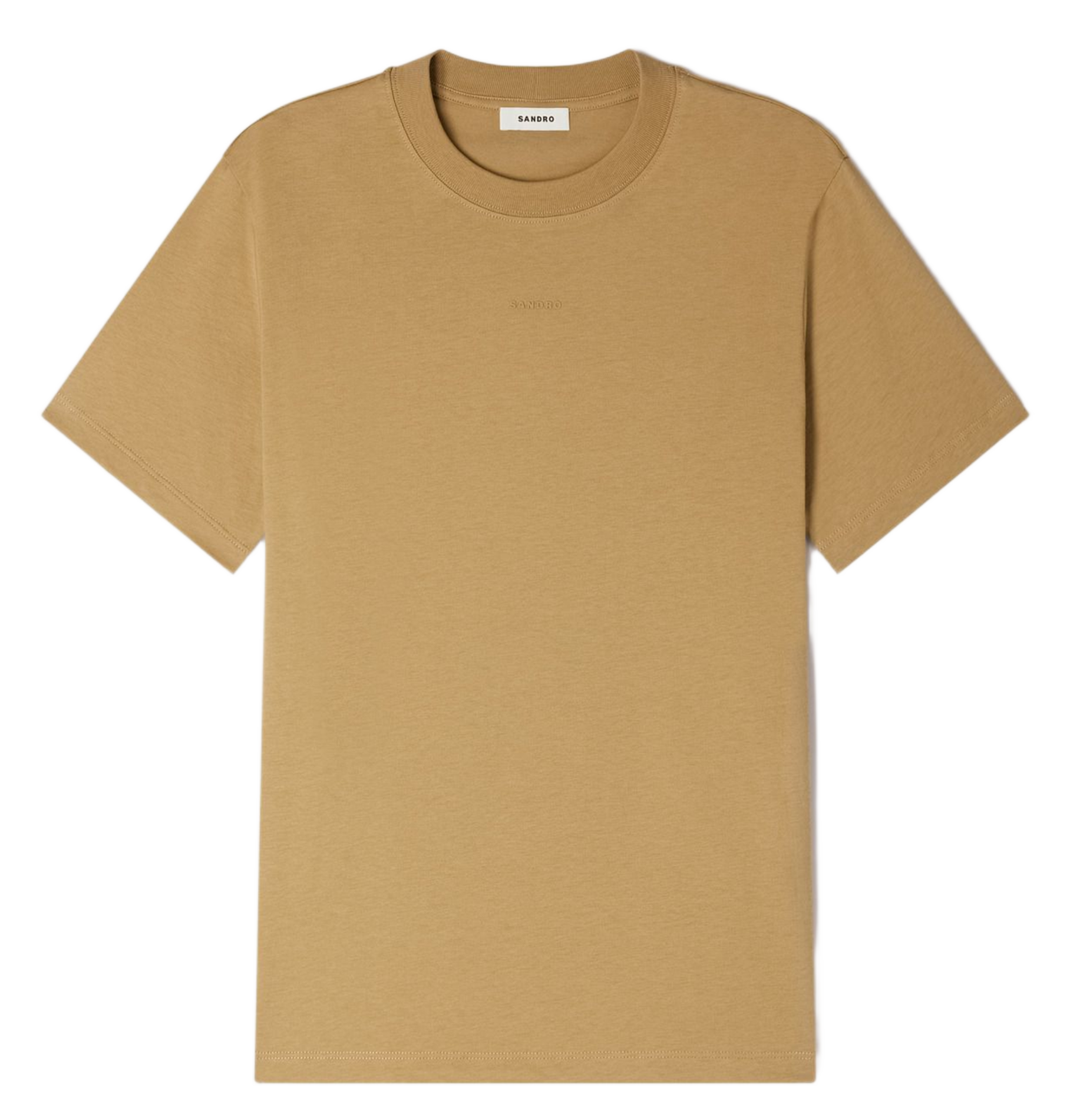 Tee-shirt col rond en coton SANDRO Beige