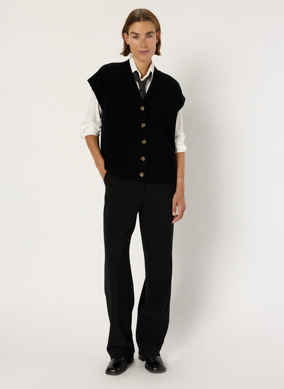 Gilet col V en laine GERARD DAREL Noir