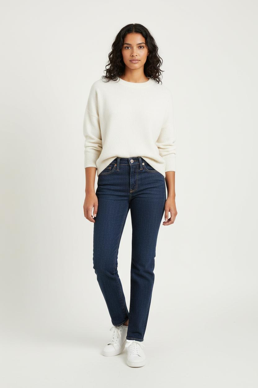 Cropped slim jeans with studs LEVI'S - Seconde main Blue