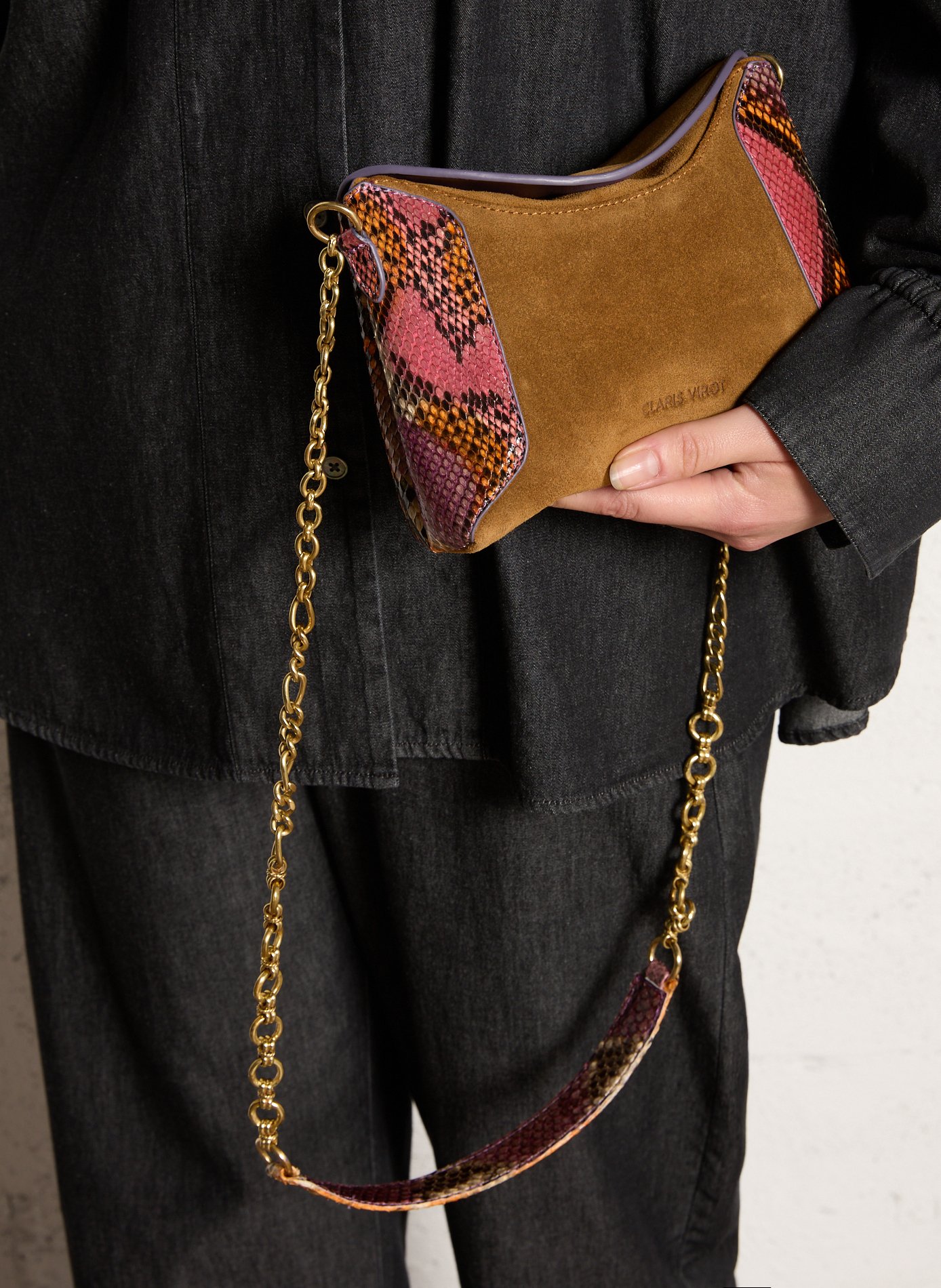 Dori leather shoulder bag CLARIS VIROT Brown