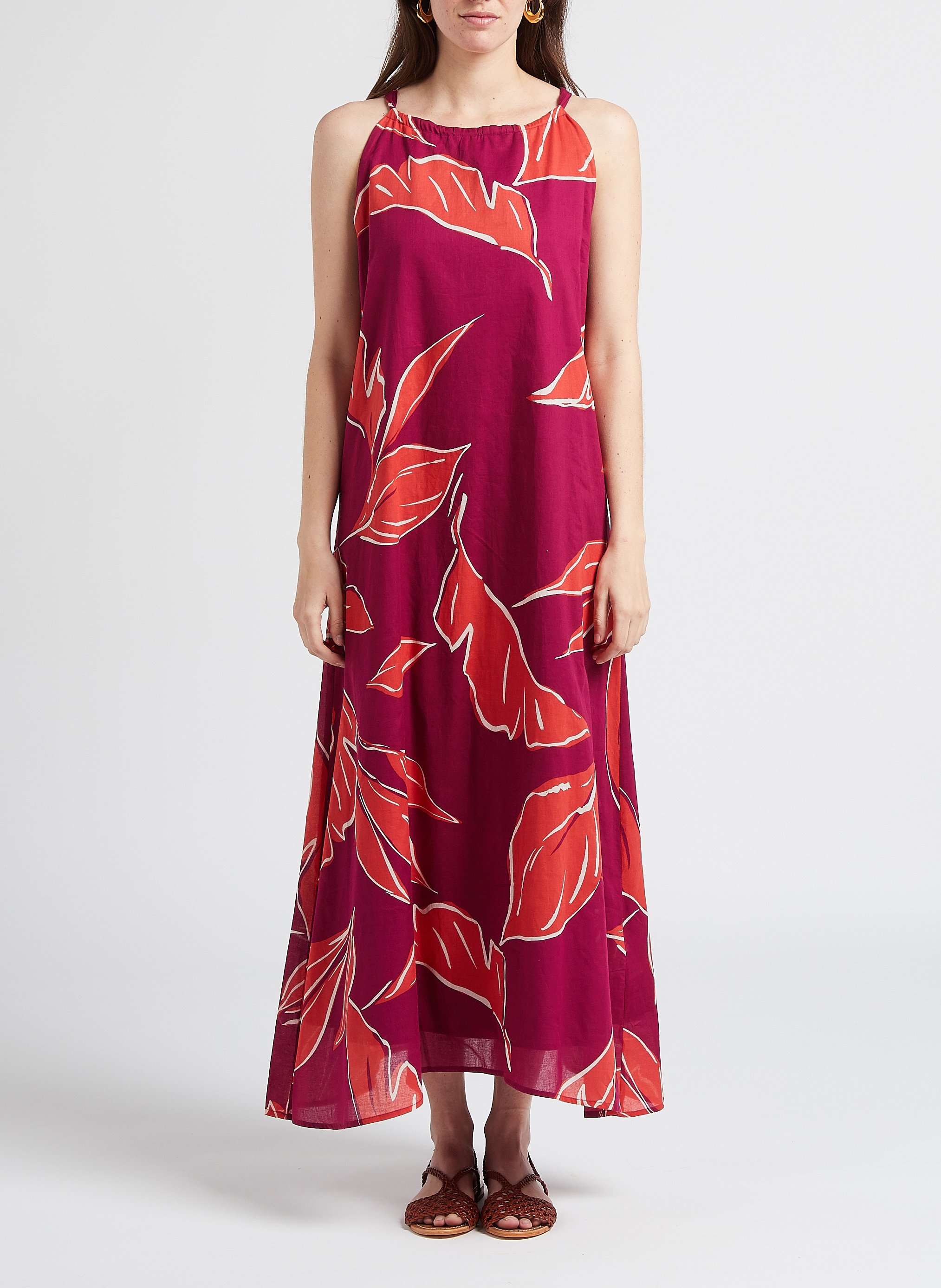 Long printed cotton dress GRACE ET MILA Pink