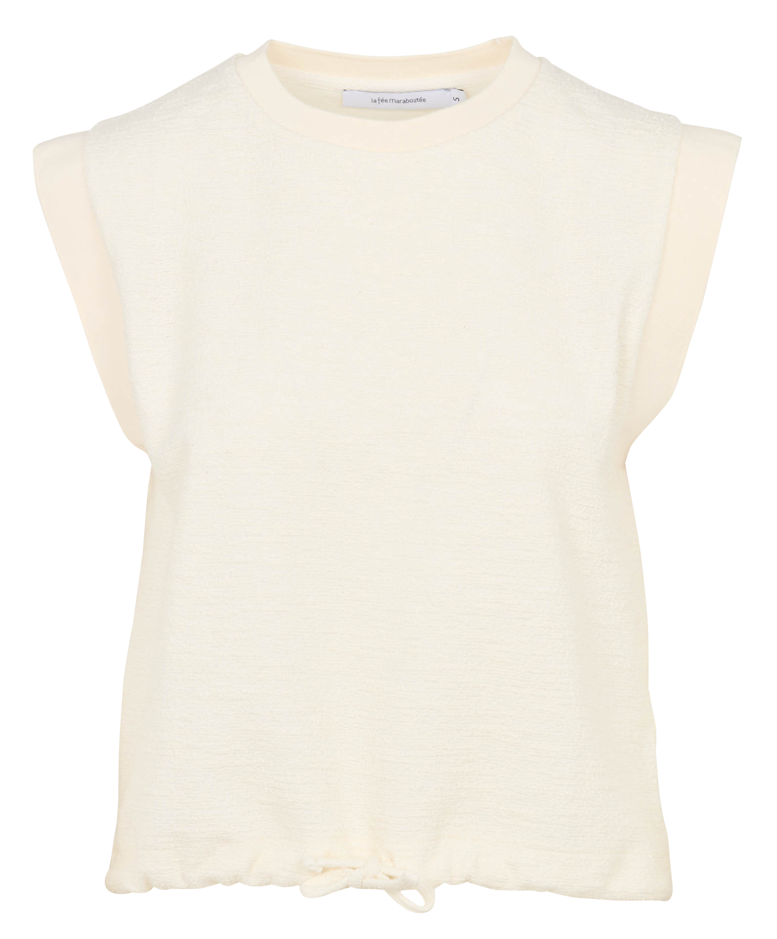Straight round-neck cotton-blend top LA FEE MARABOUTEE White