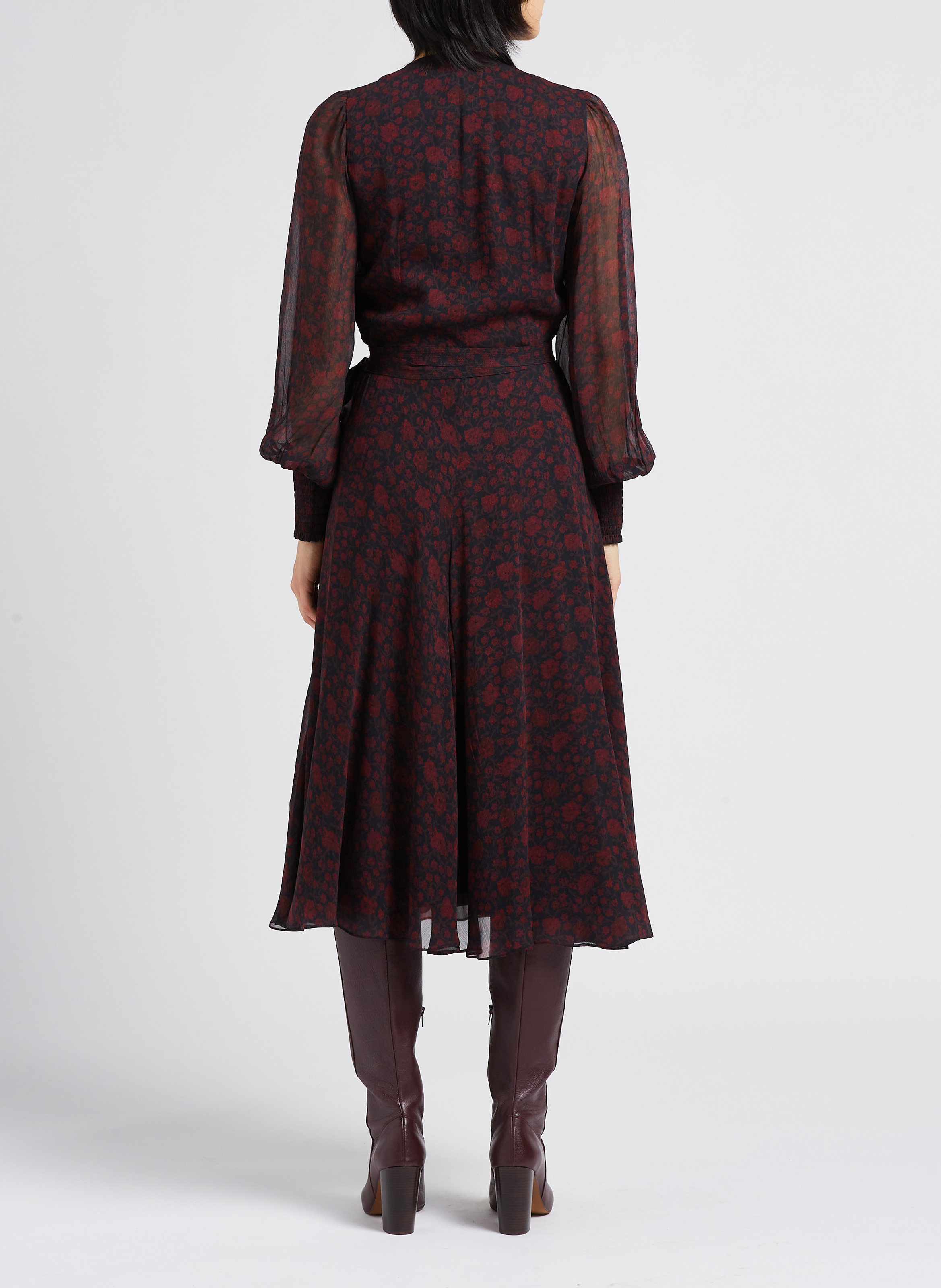 Midi-Wickelkleid mit Blumenprint POLO RALPH LAUREN Schwarz