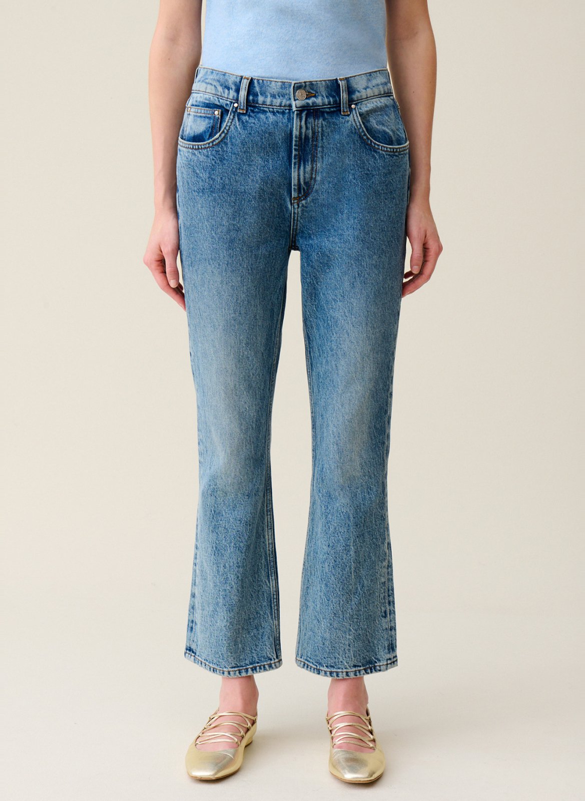 Jean flare en coton mélangé CLAUDIE PIERLOT Bleu