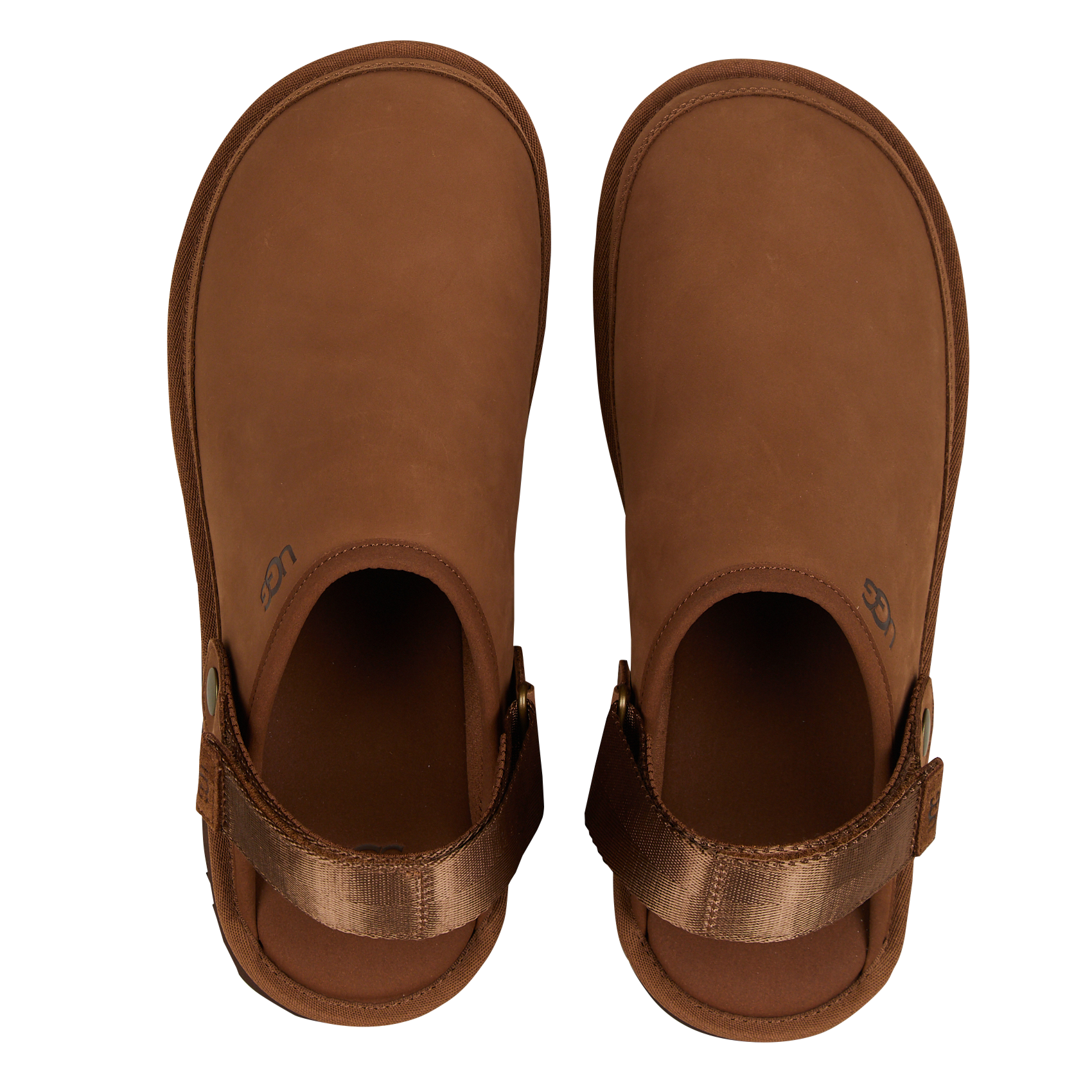 Sabots plats en cuir mélangé UGG Marron