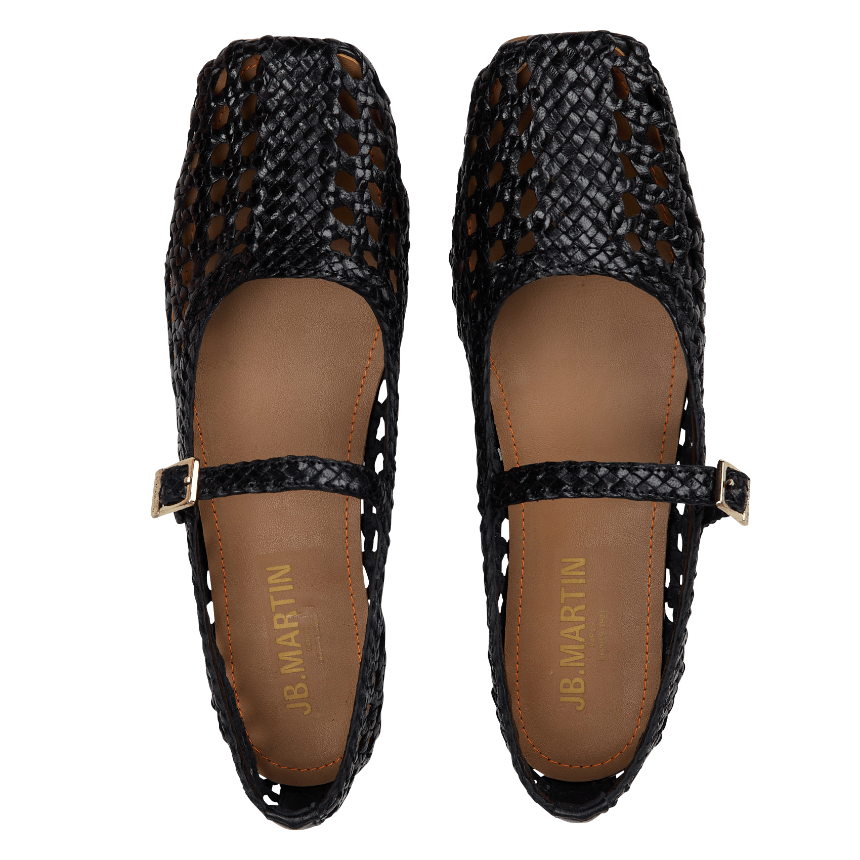 Braided leather ballet pumps JB MARTIN Black