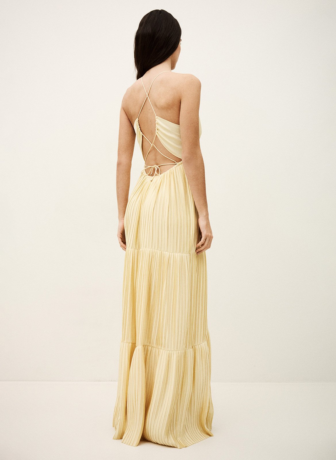 Robe longue plissée BA&SH Beige