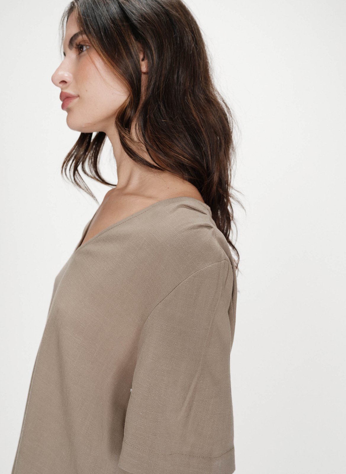 Top droit col V GRACE ET MILA Vert