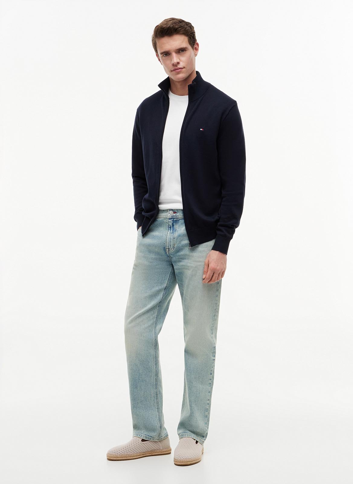 Sleeveless denim shirt with classic collar TOMMY HILFIGER Blue
