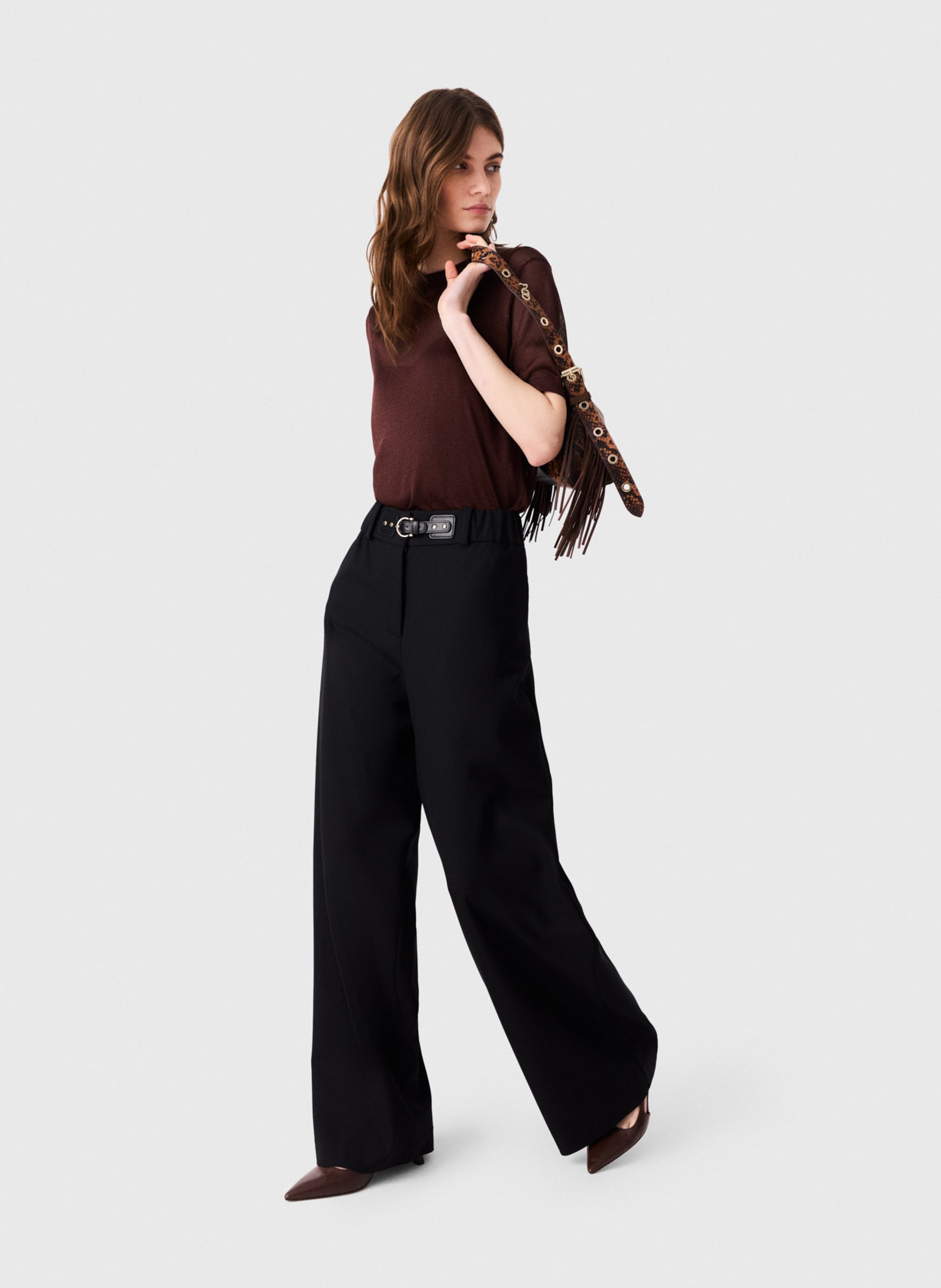 Pantalon large MAJE Noir