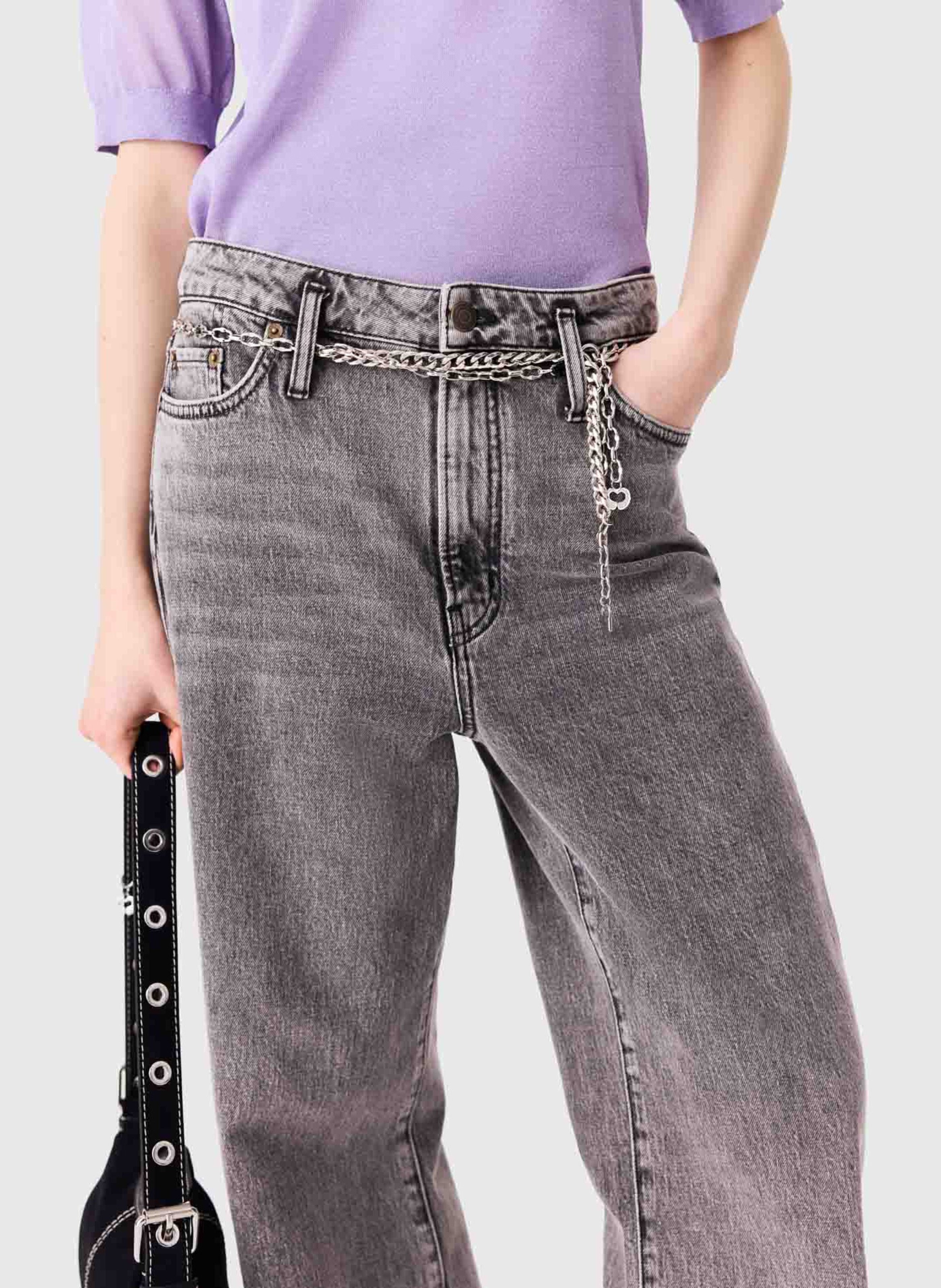 Rechte jeans - katoenblend MAJE Grijs