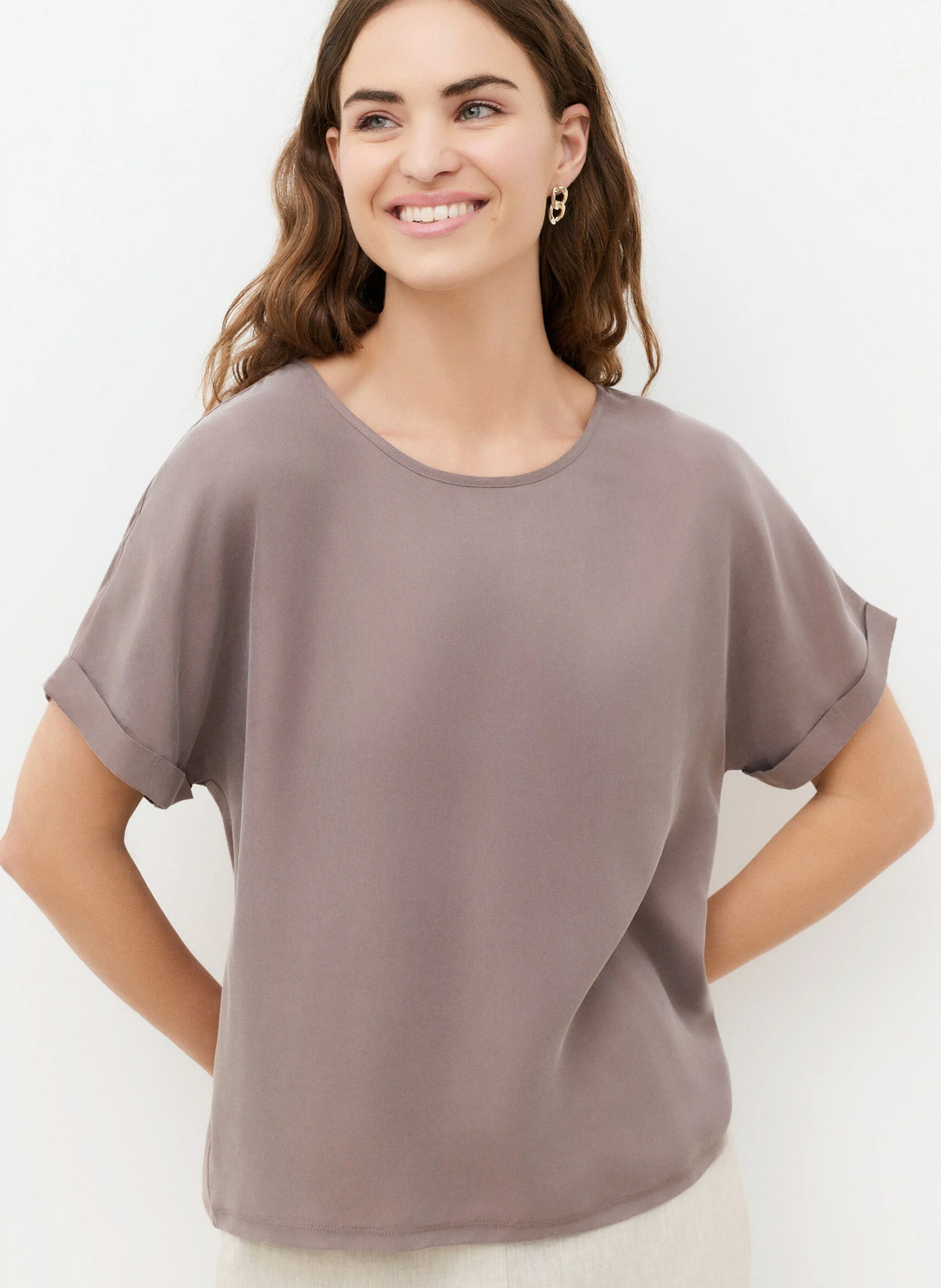 T-shirt met ronde hals CAROLL Bruin
