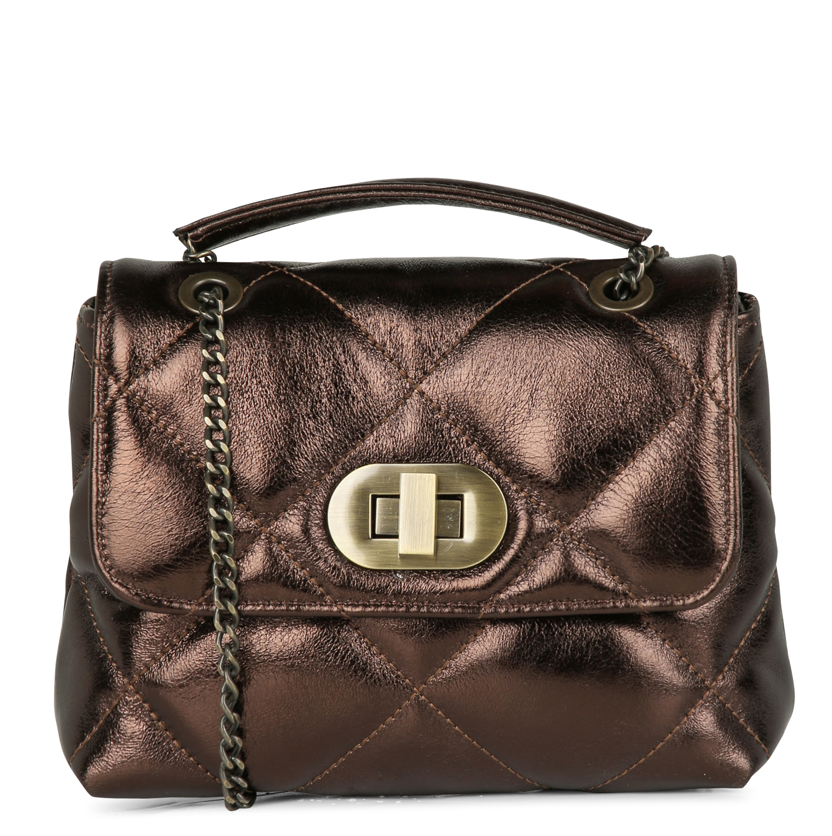 Leather shoulder bag MAISON 123 Brown
