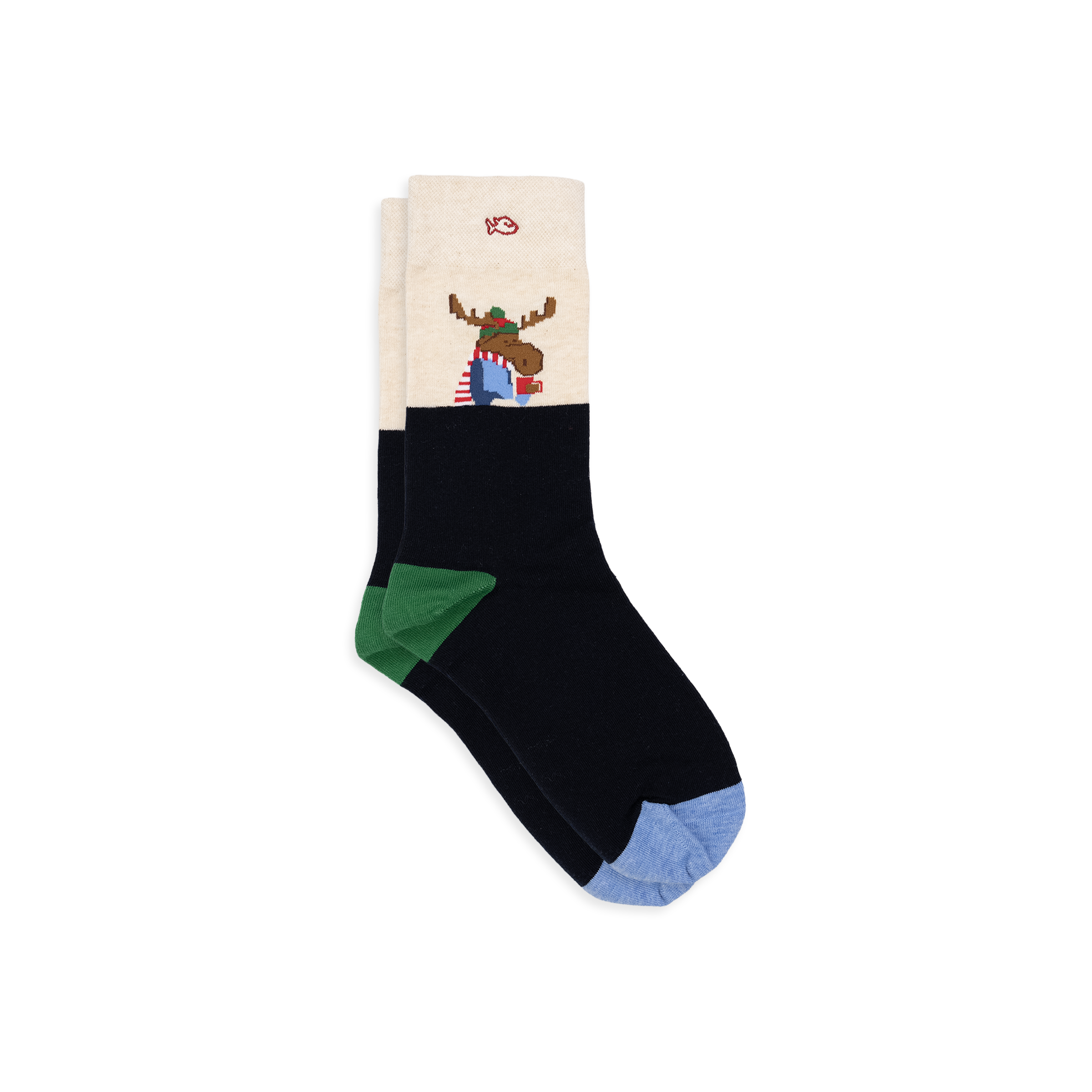 Combed Cotton Socks with Patterns BILLYBELT Blue