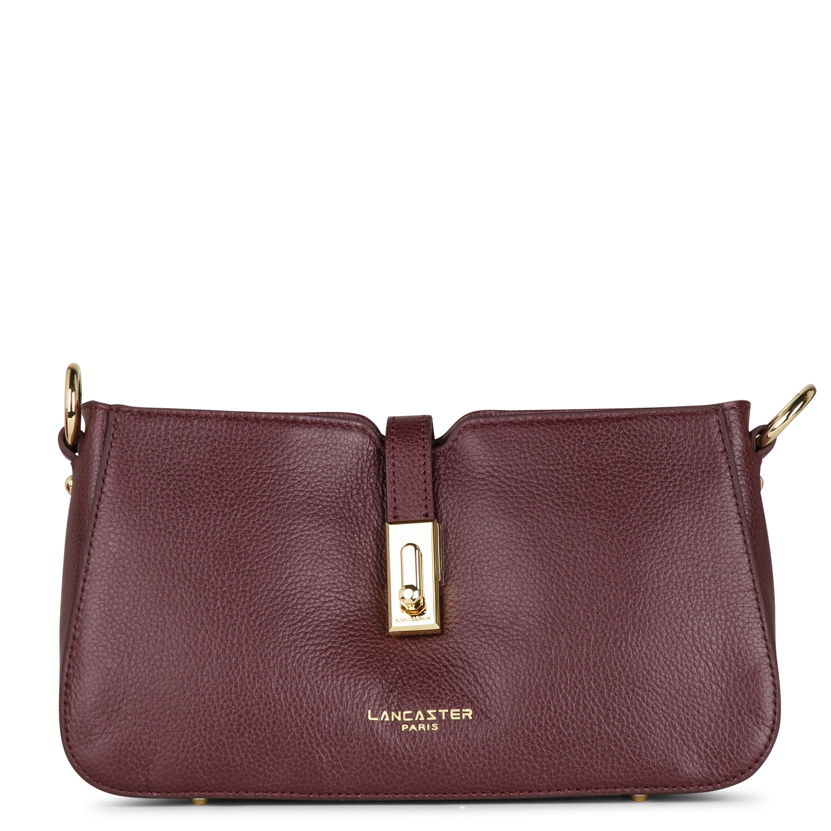 Rectangular cowhide leather handbag LANCASTER PARIS Red