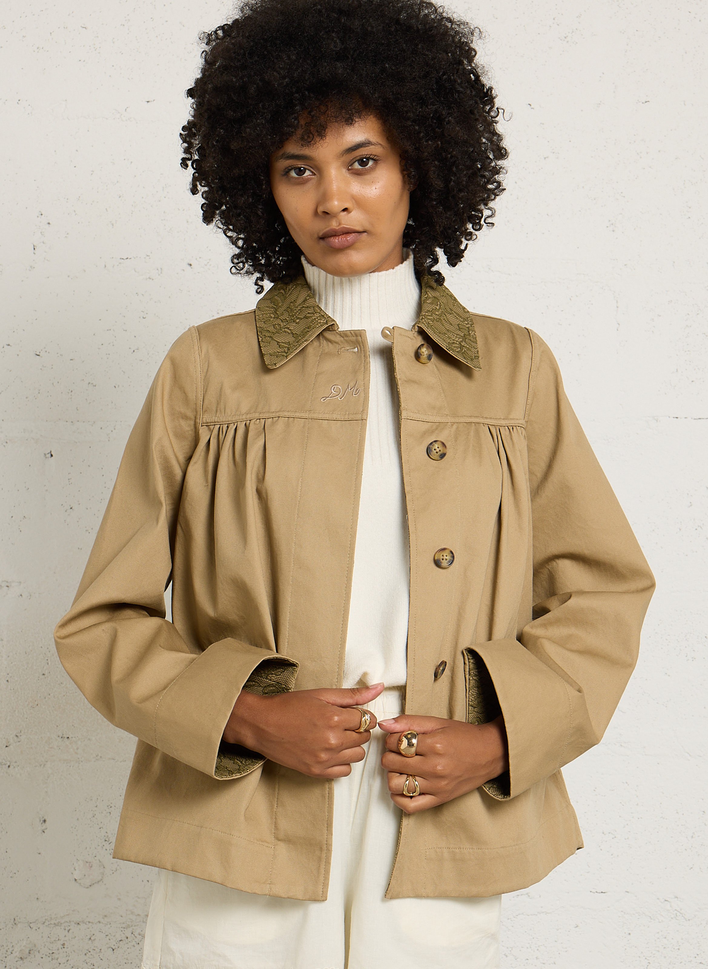 Veste ample en coton bio DAMSON MADDER Beige