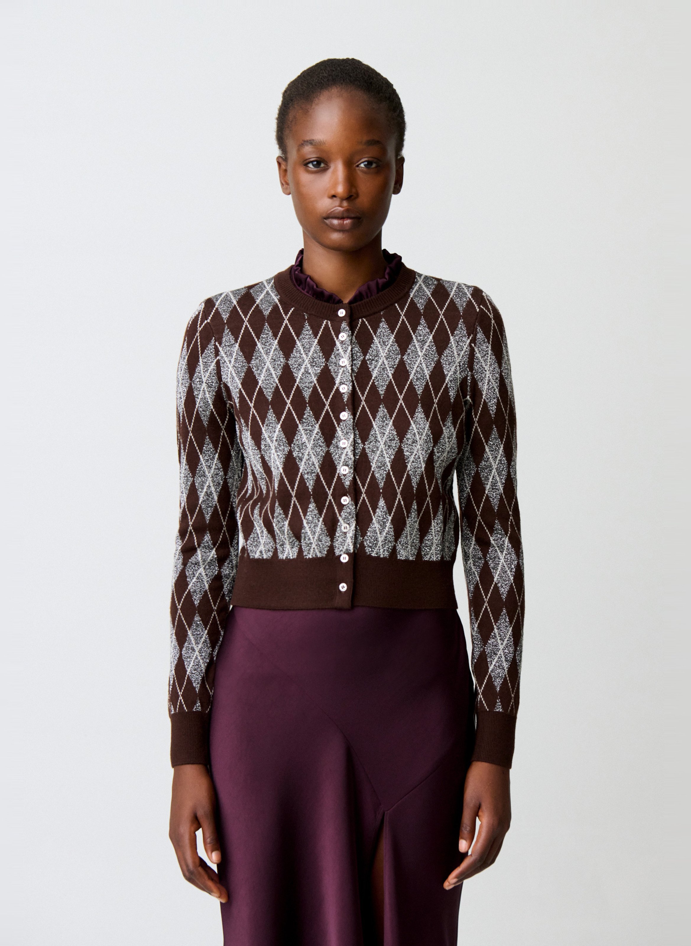 Cardigan boutonné en laine mélangée CLAUDIE PIERLOT Multicolore