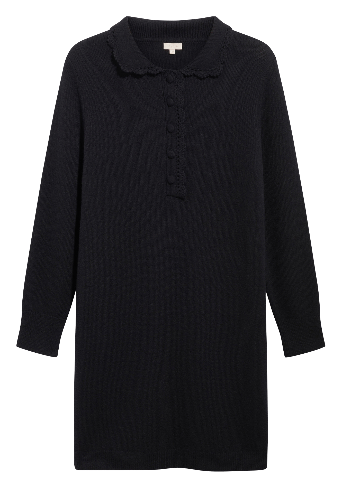 Straight wool buttoned dress PABLO Blue