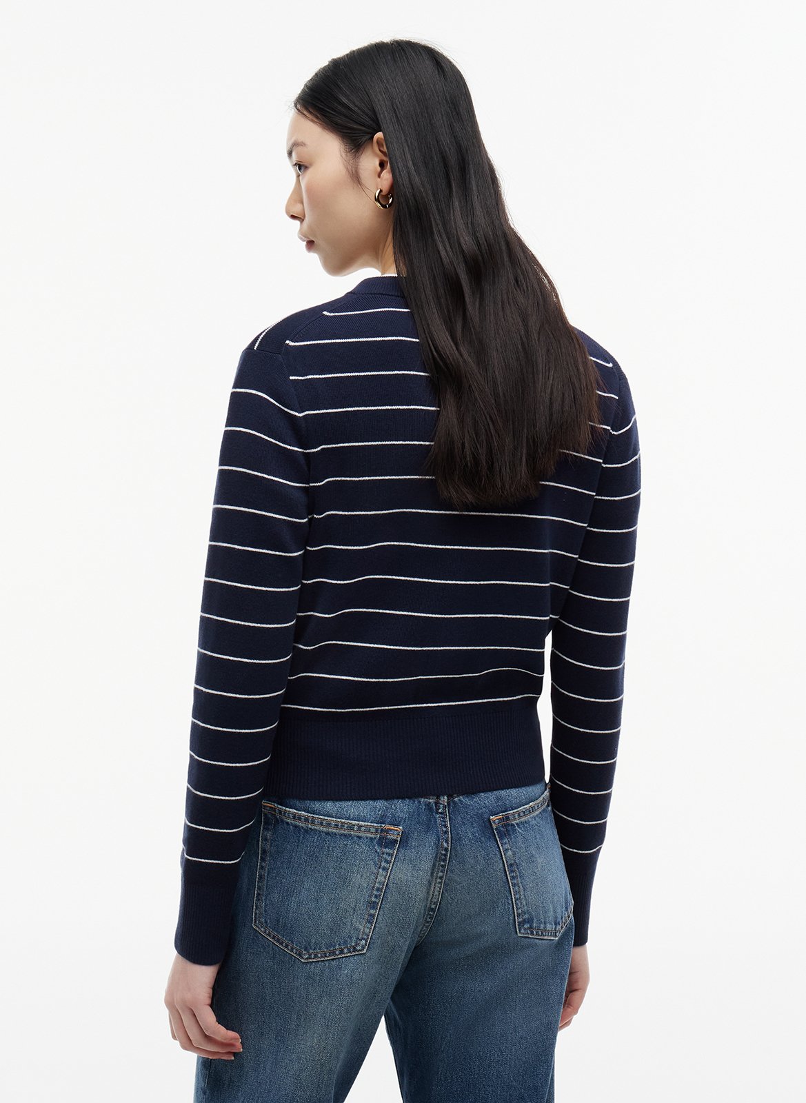 Fitted Striped Cotton Cardigan TOMMY HILFIGER Blue