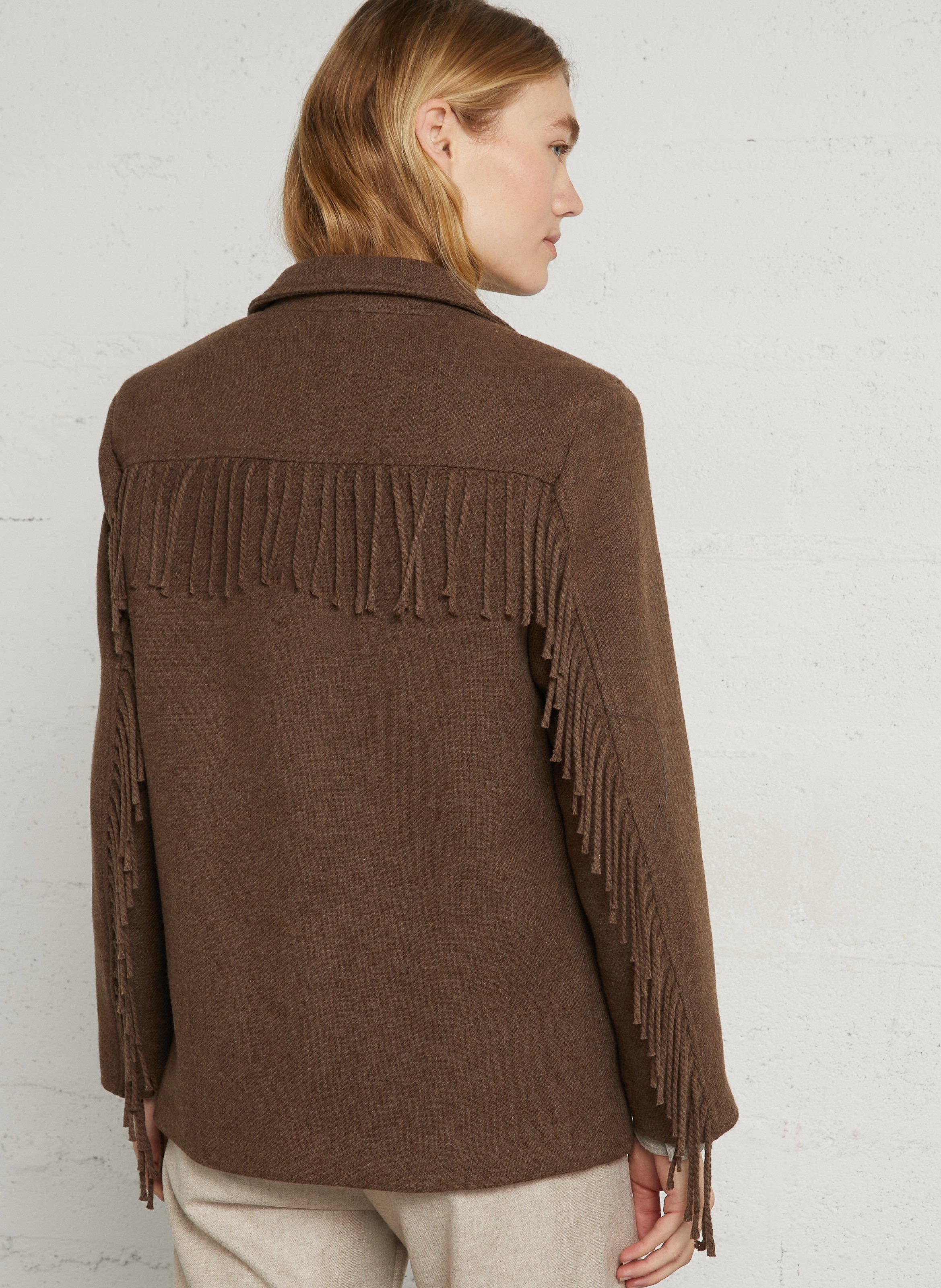 Fitted wool blend blazer DIEGA Brown