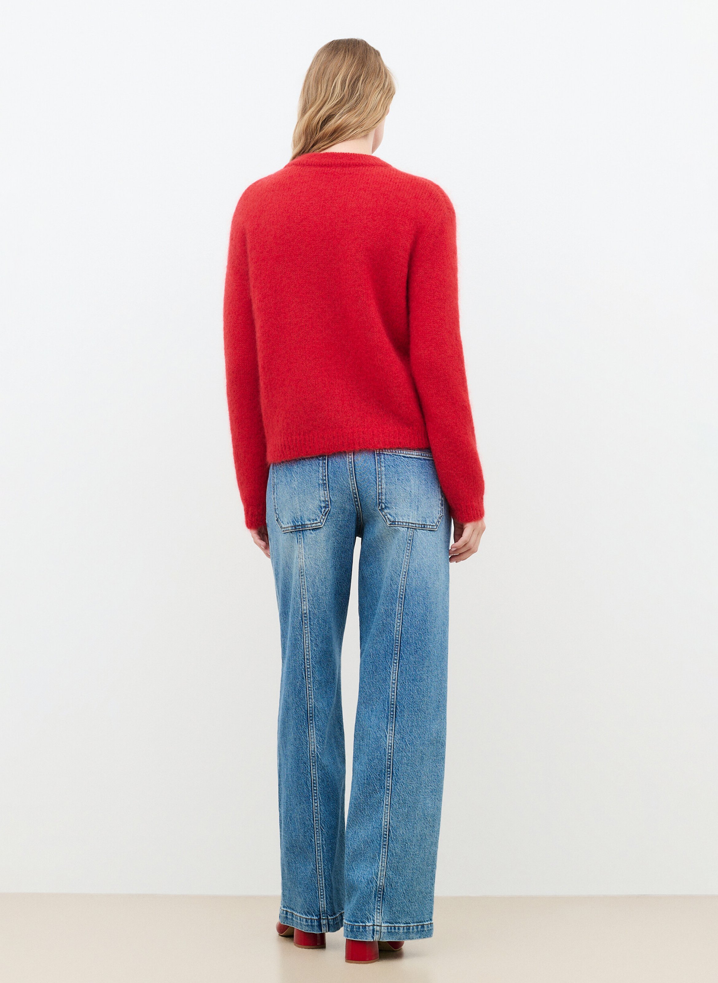 Gerader Pullover aus Mohair-Mischung CAROLL Rot