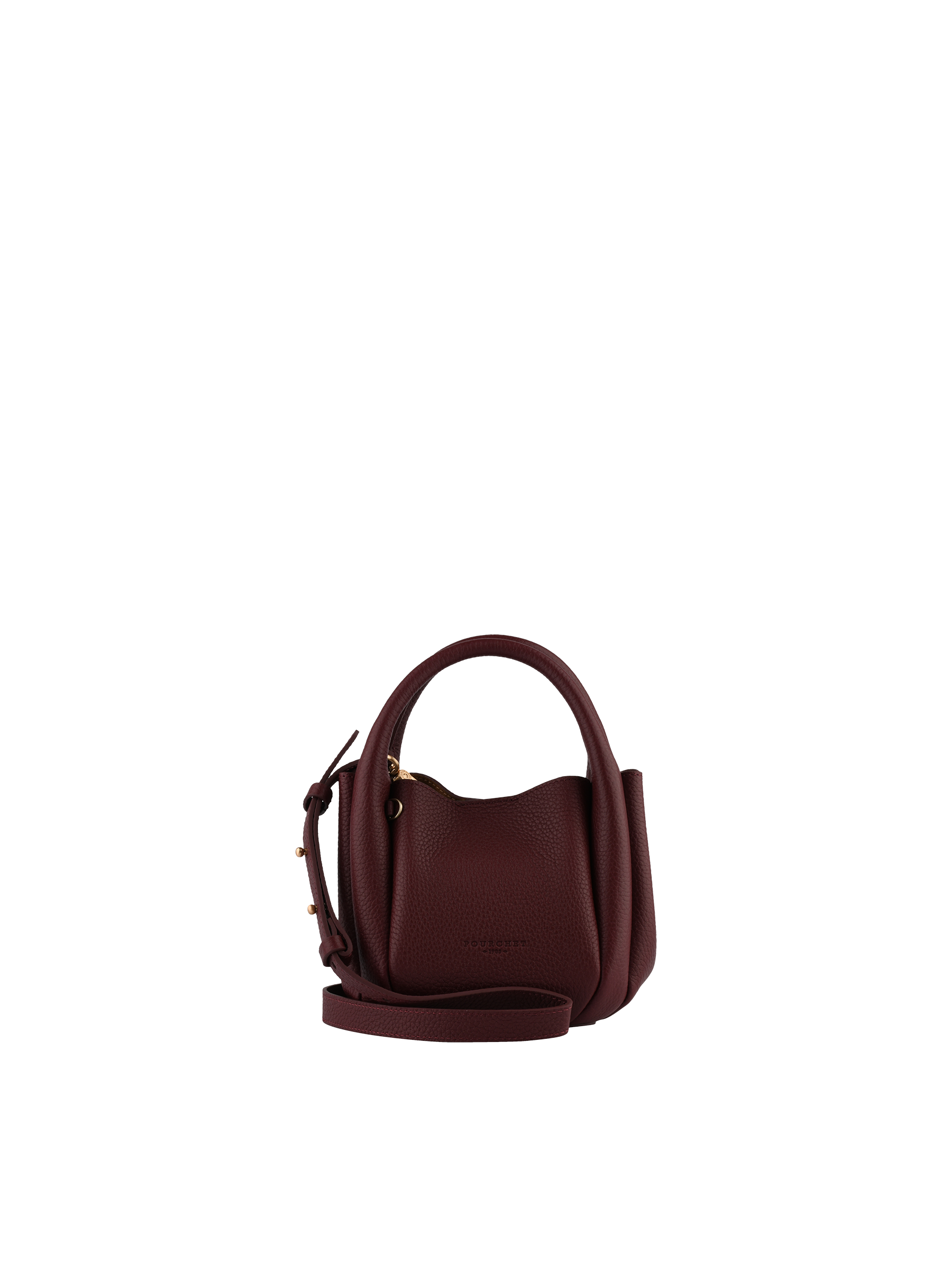 Calfskin leather handbag POURCHET Red