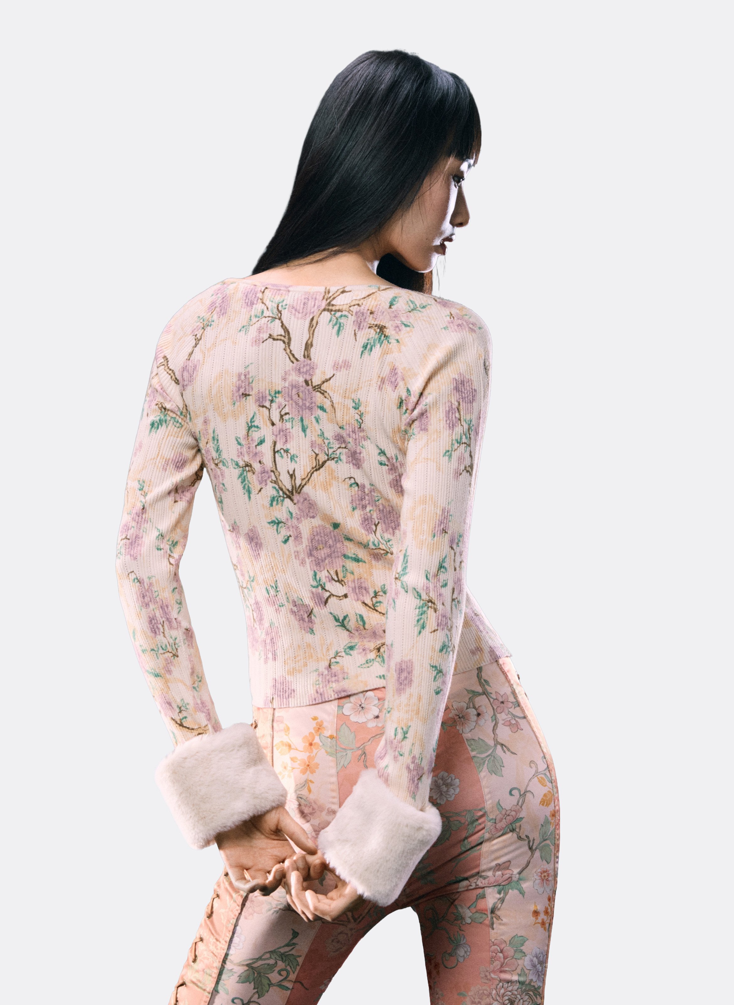 Top met print en lange mouw DESIGUAL Wit