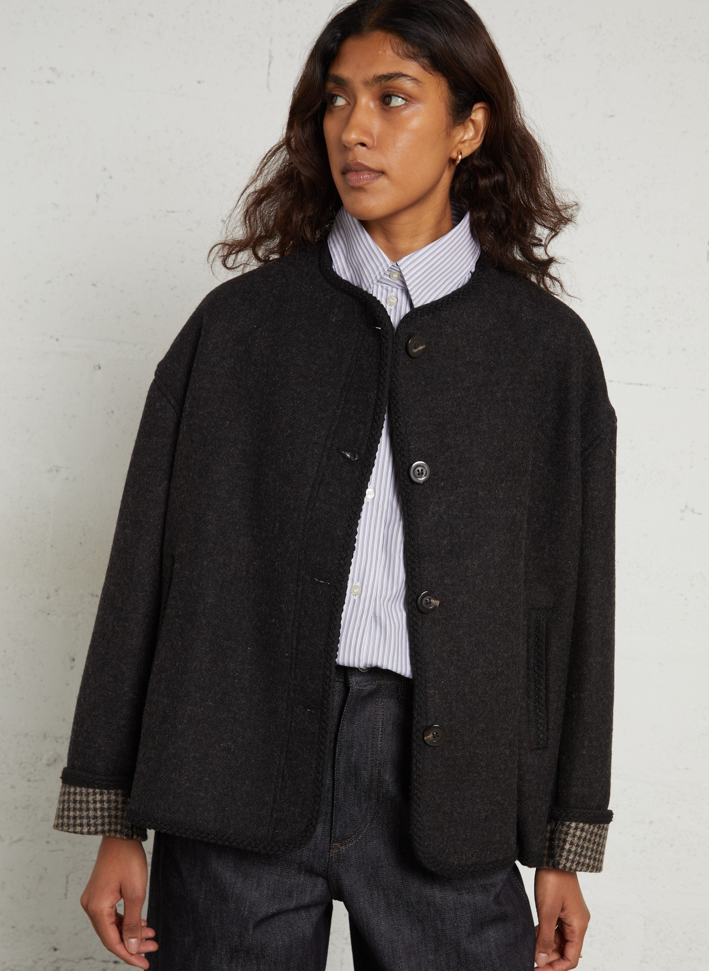 Veste ample en laine mélangée HOD PARIS Noir
